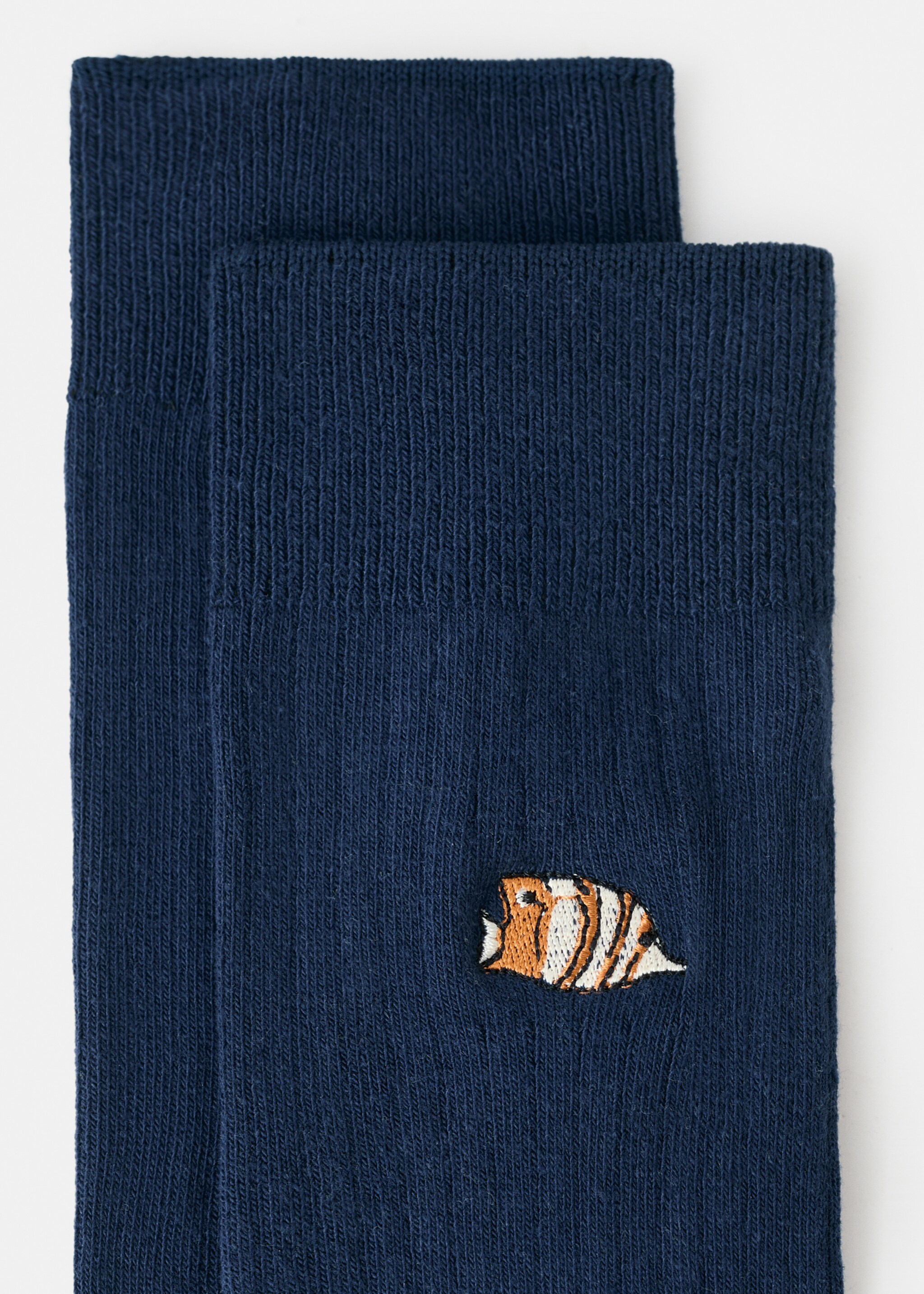 Animal embroidered cotton socks - Details of the article 8, Navy. Ref: 27051328-00.