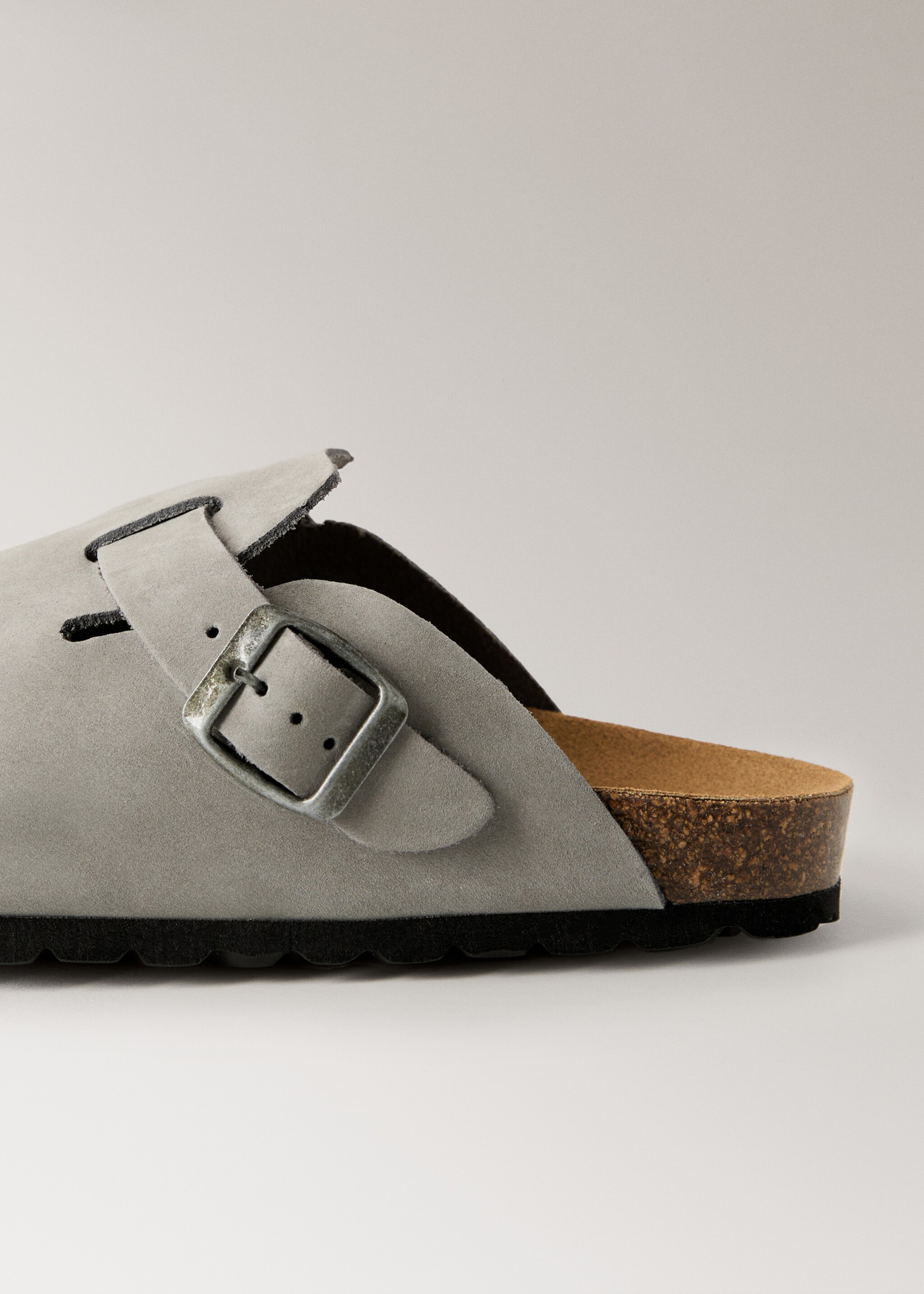Leather clog shoes - Details of the article 1, Light/Pastel Grey. Ref: 27051329-00.