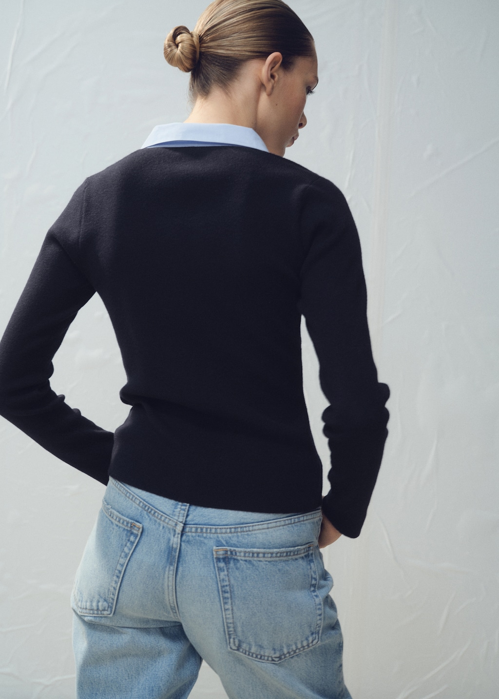 Mango Combined shirt-collar sweater