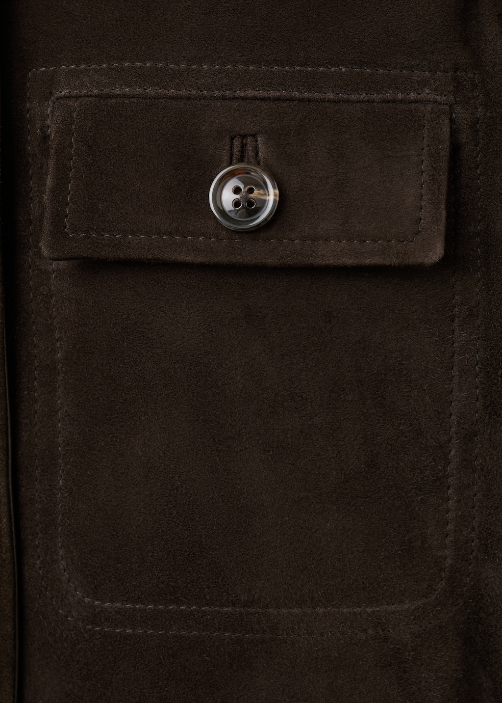 Suede jacket with band collar