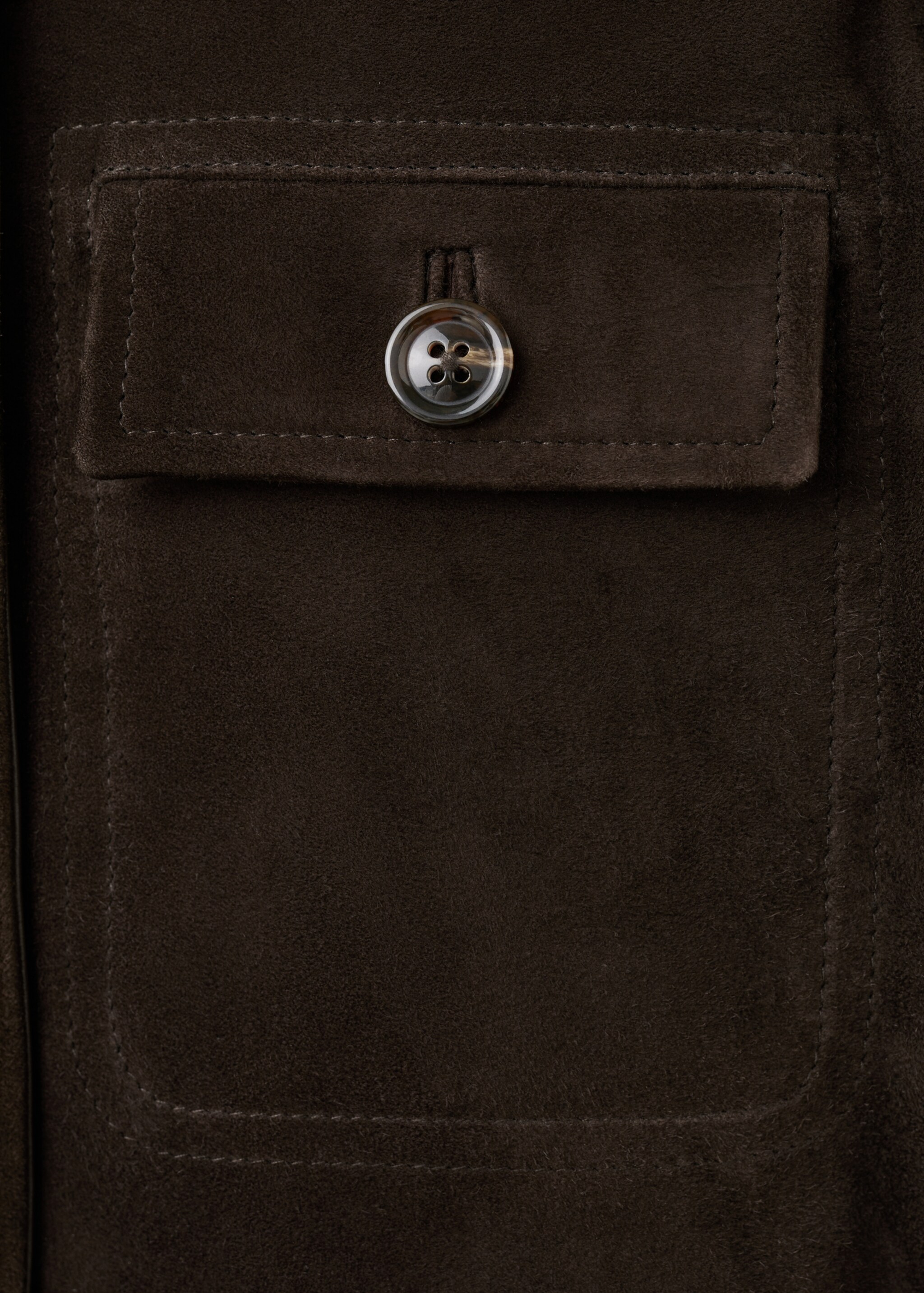 Suede jacket with drawstring collar - Details of the article 0, Brown. Ref: 27051331-00.