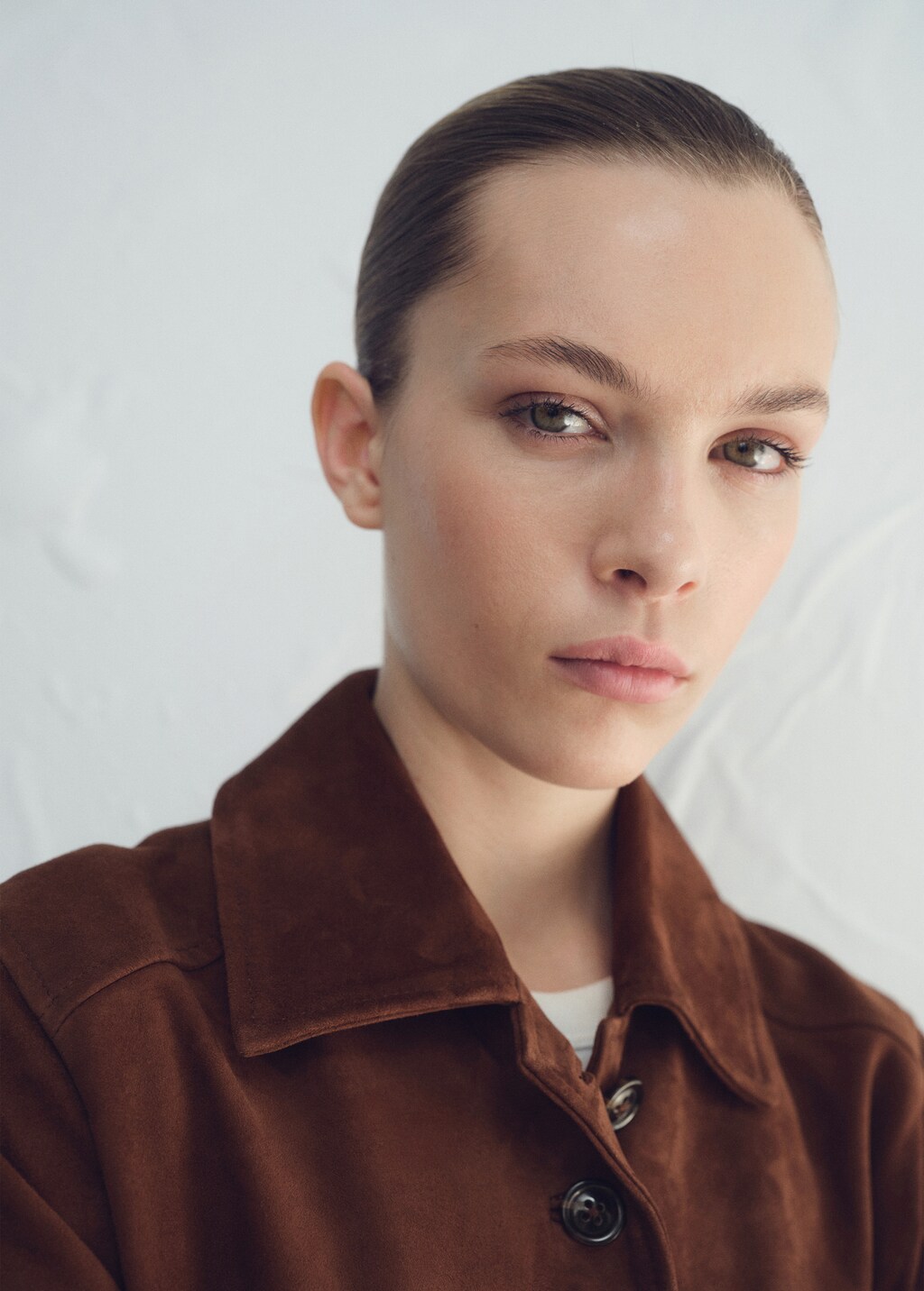 Mango Suede jacket with buttons