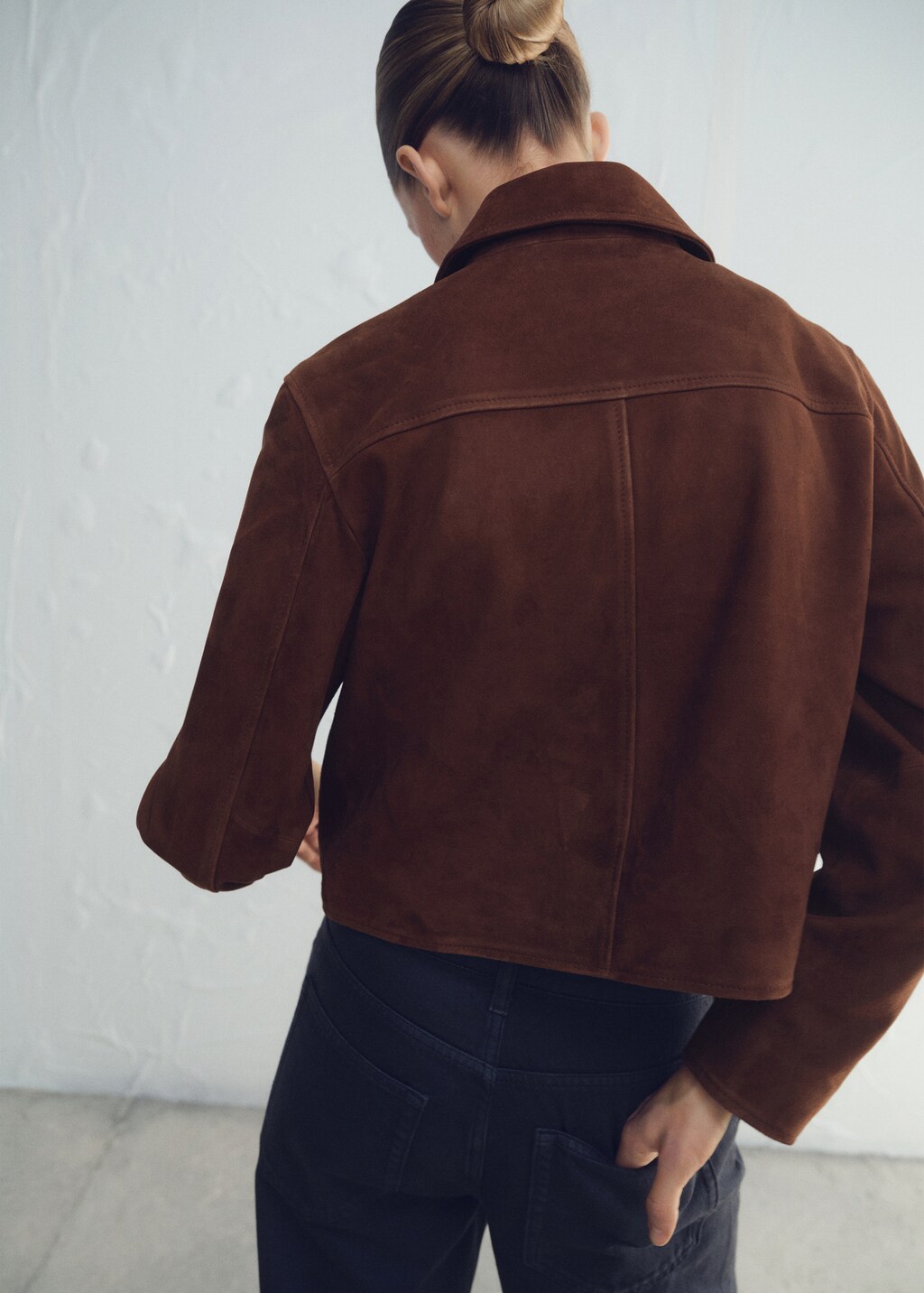 Mango Suede jacket with buttons