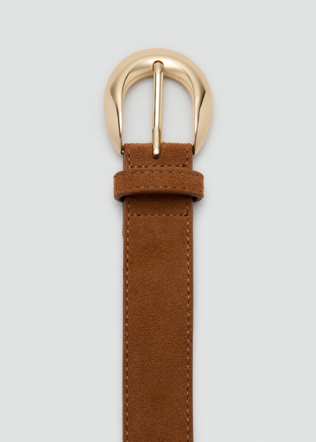 Leather belt with oval buckle - image 3