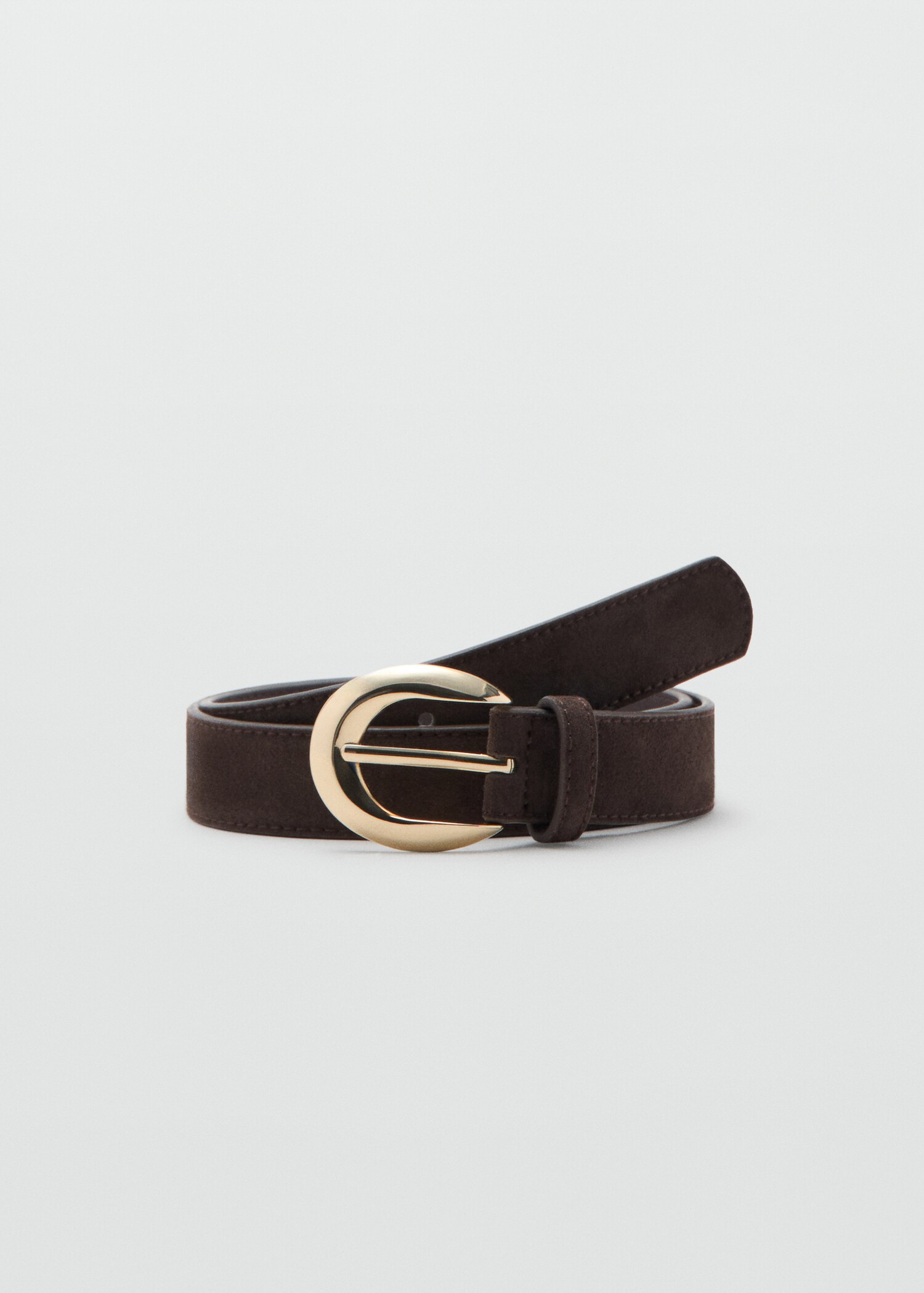 Leather belt with oval buckle - Article without model