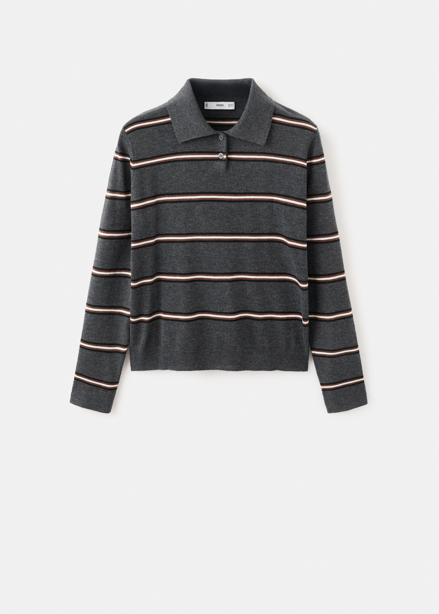 Striped polo-neck sweater - Article without model