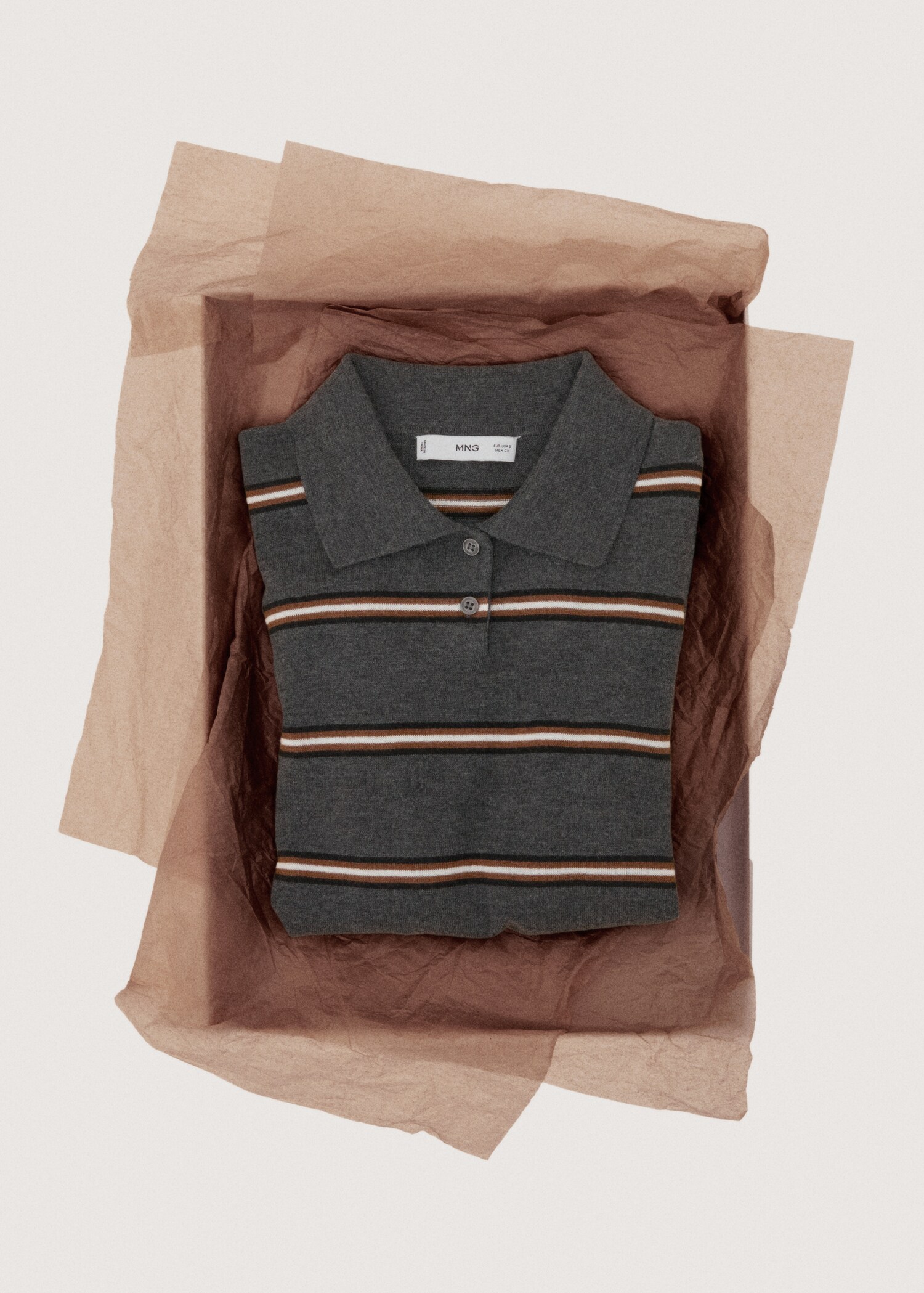 Striped polo-neck sweater - Details of the article 7