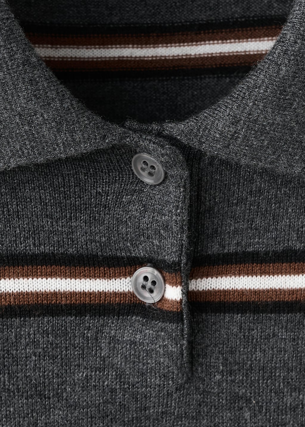 Striped polo-neck sweater