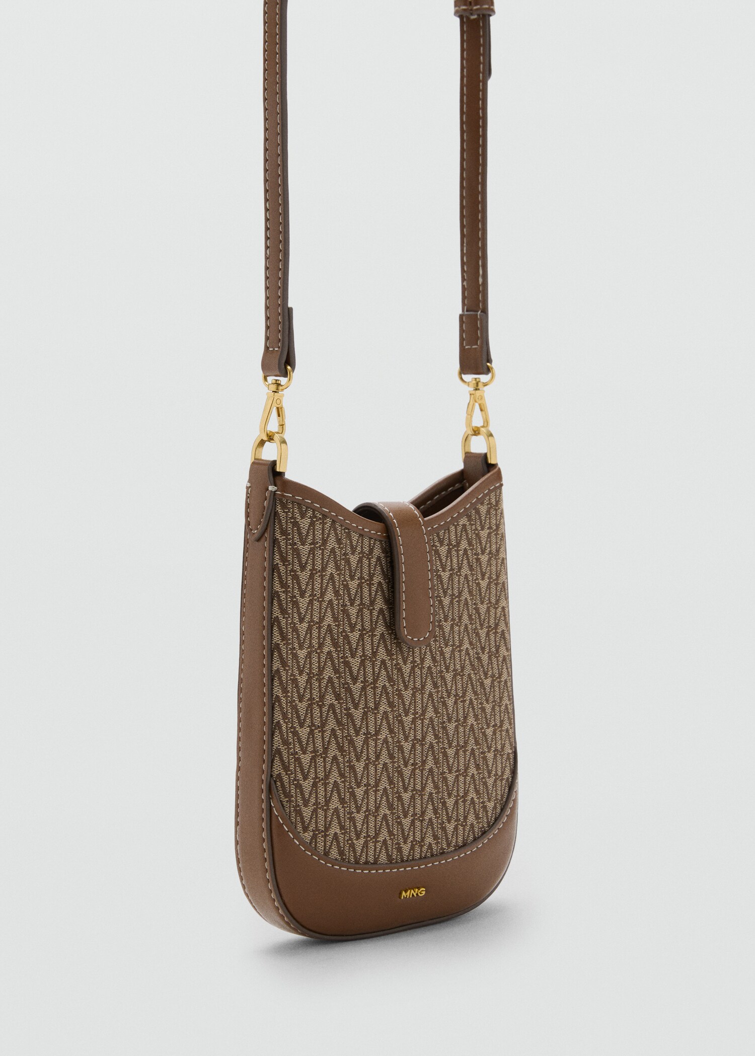 حقيبة هاتف محمول بحزام كتف وشعار جاكار. - رؤية وسط