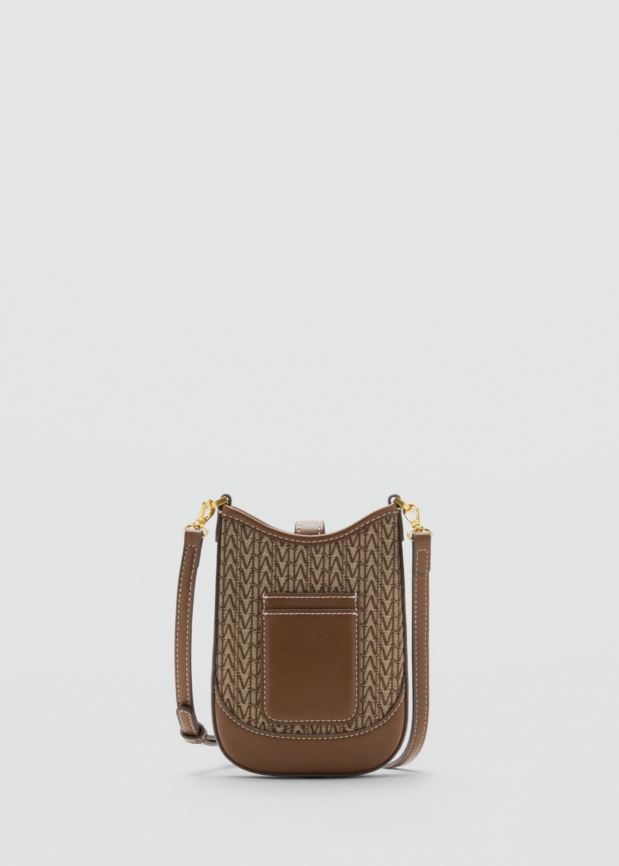 حقيبة هاتف محمول بحزام كتف وشعار جاكار. - تفاصيل المنتج 2, شوكولاتة. Ref: 27051339-00.