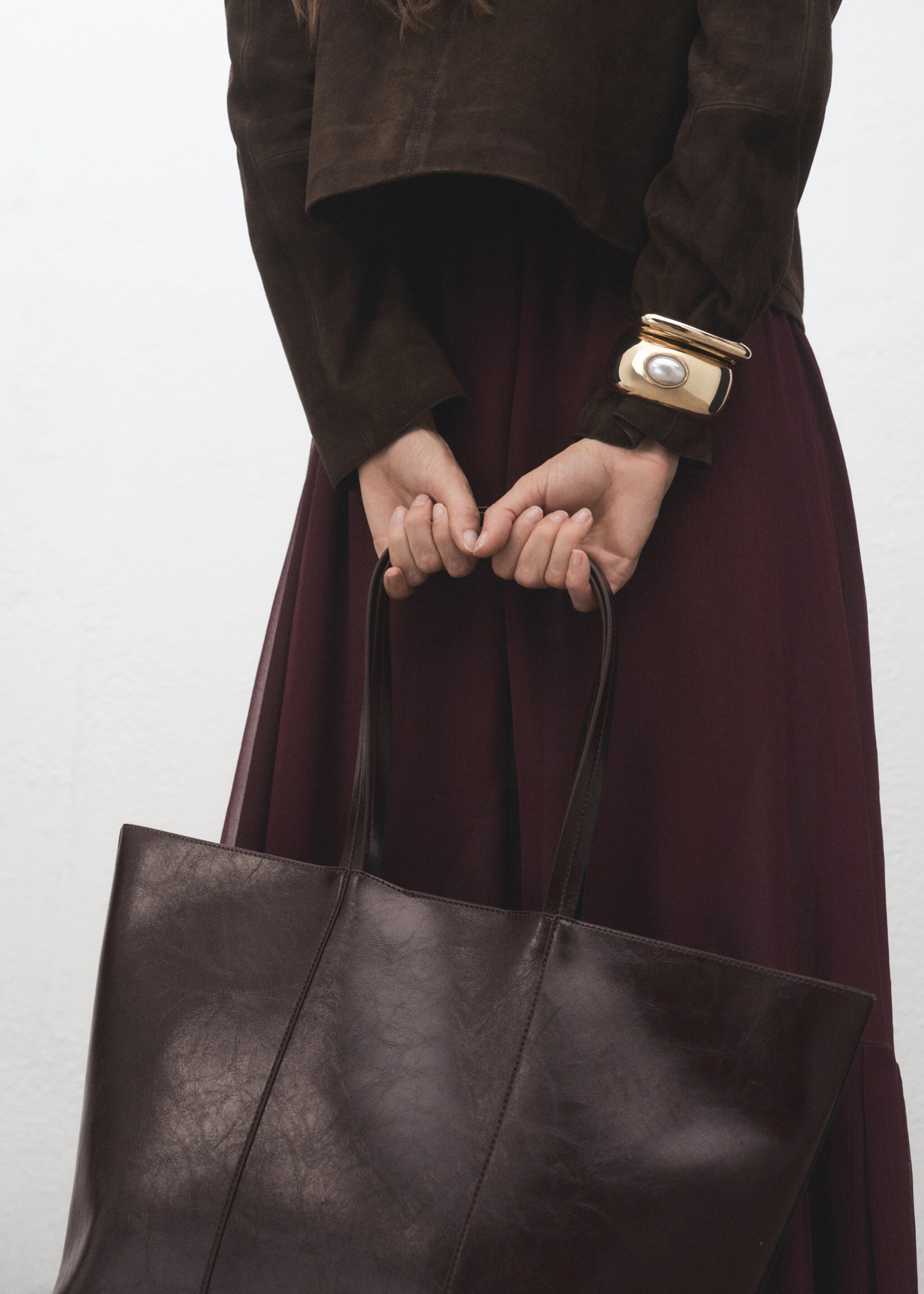 Grote shopper - Detail van het artikel 9, Chocoladebruin. Ref: 27051342-00.