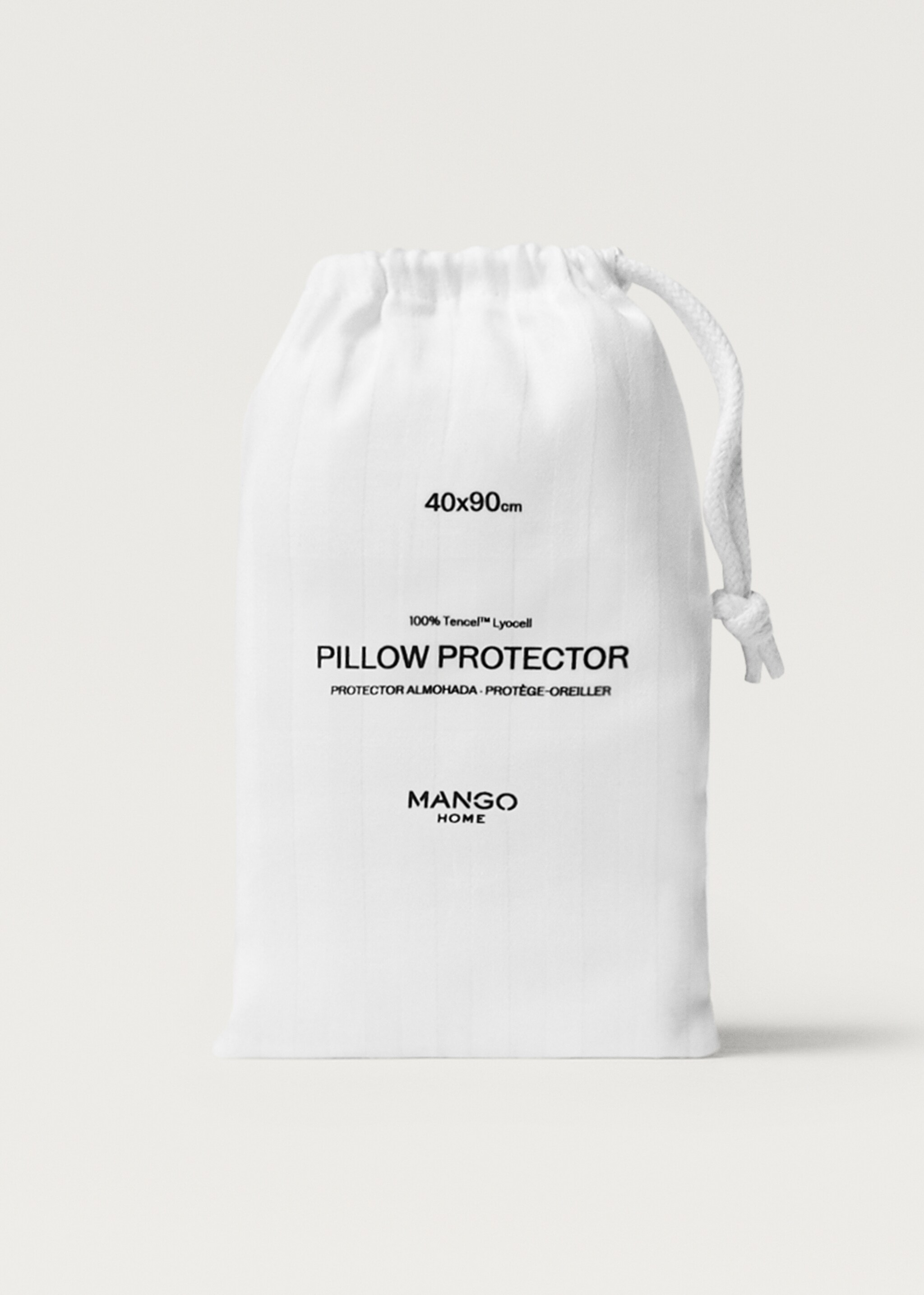 Gestreifter Kissenschoner aus Baumwolle 40 x 90 cm - Detail des Artikels 4, Weiß. Ref: 27051345-00.