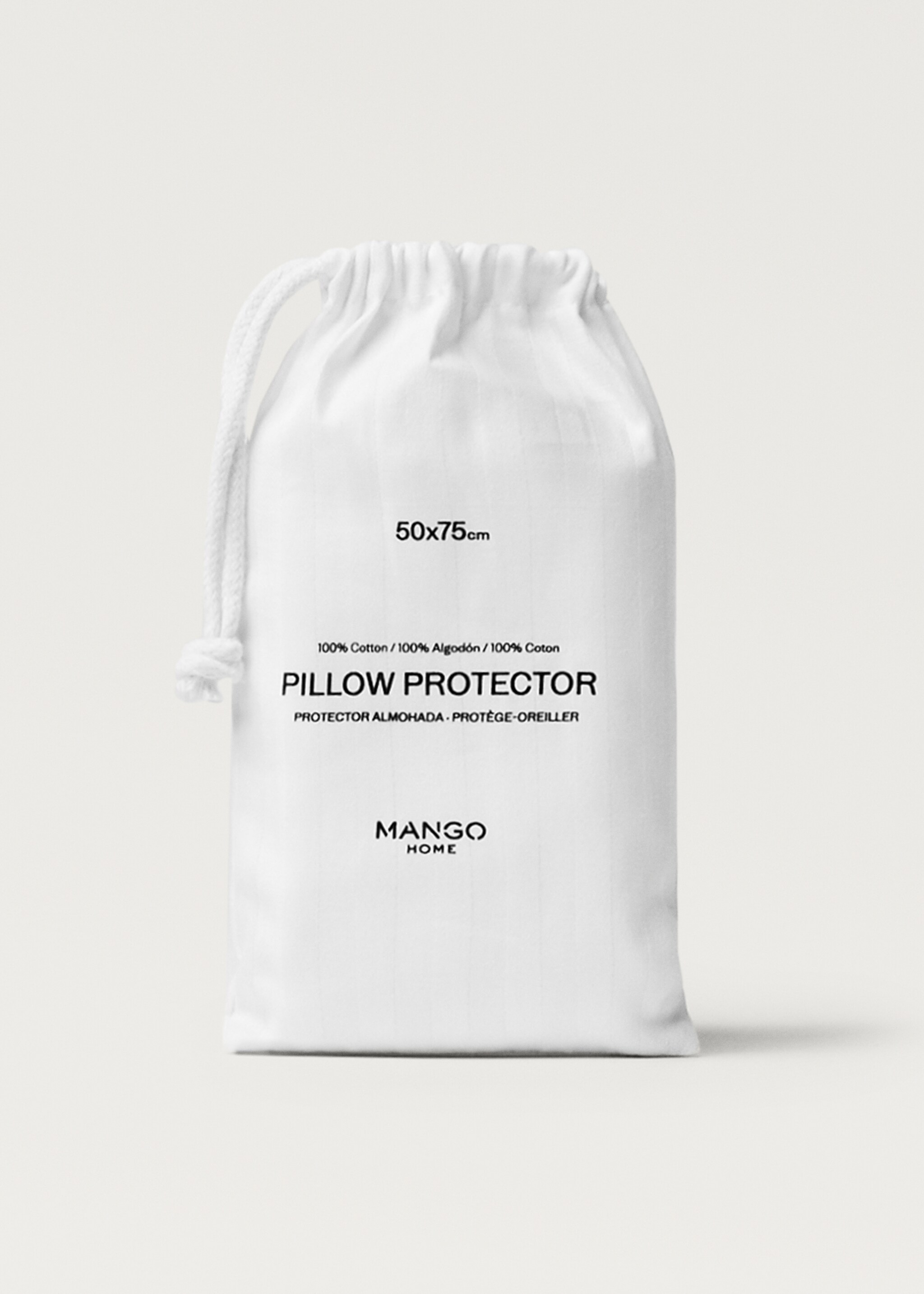 Pillow protector cotton stripes 50x75 cm - Details of the article 3, White. Ref: 27051347-00.