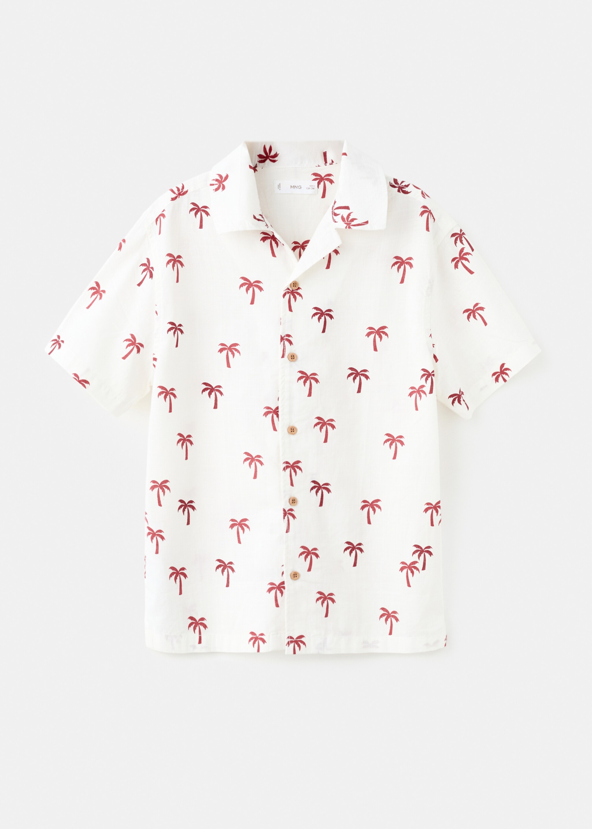 Palm trees design cotton shirt - Article without model, Off White. Ref: 27051507-00.