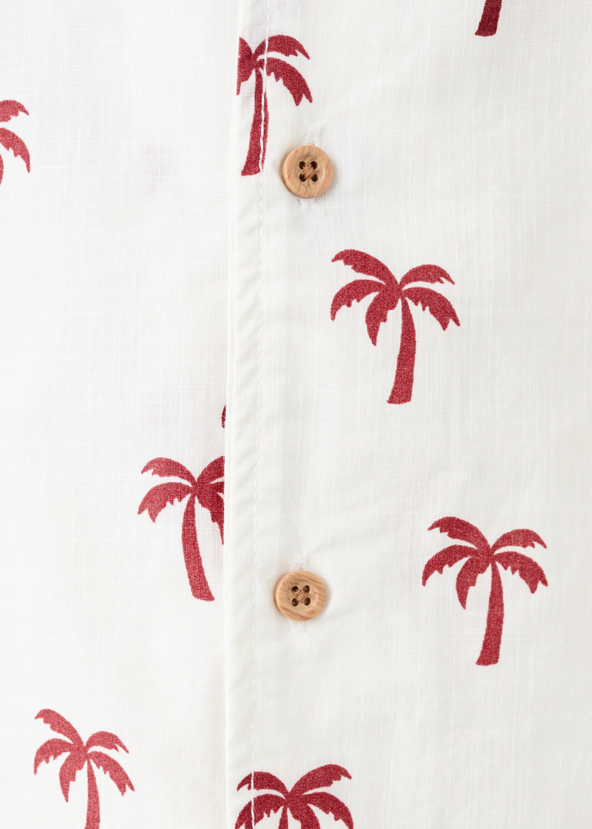 Palm trees design cotton shirt - Details of the article 0, Off White. Ref: 27051507-00.