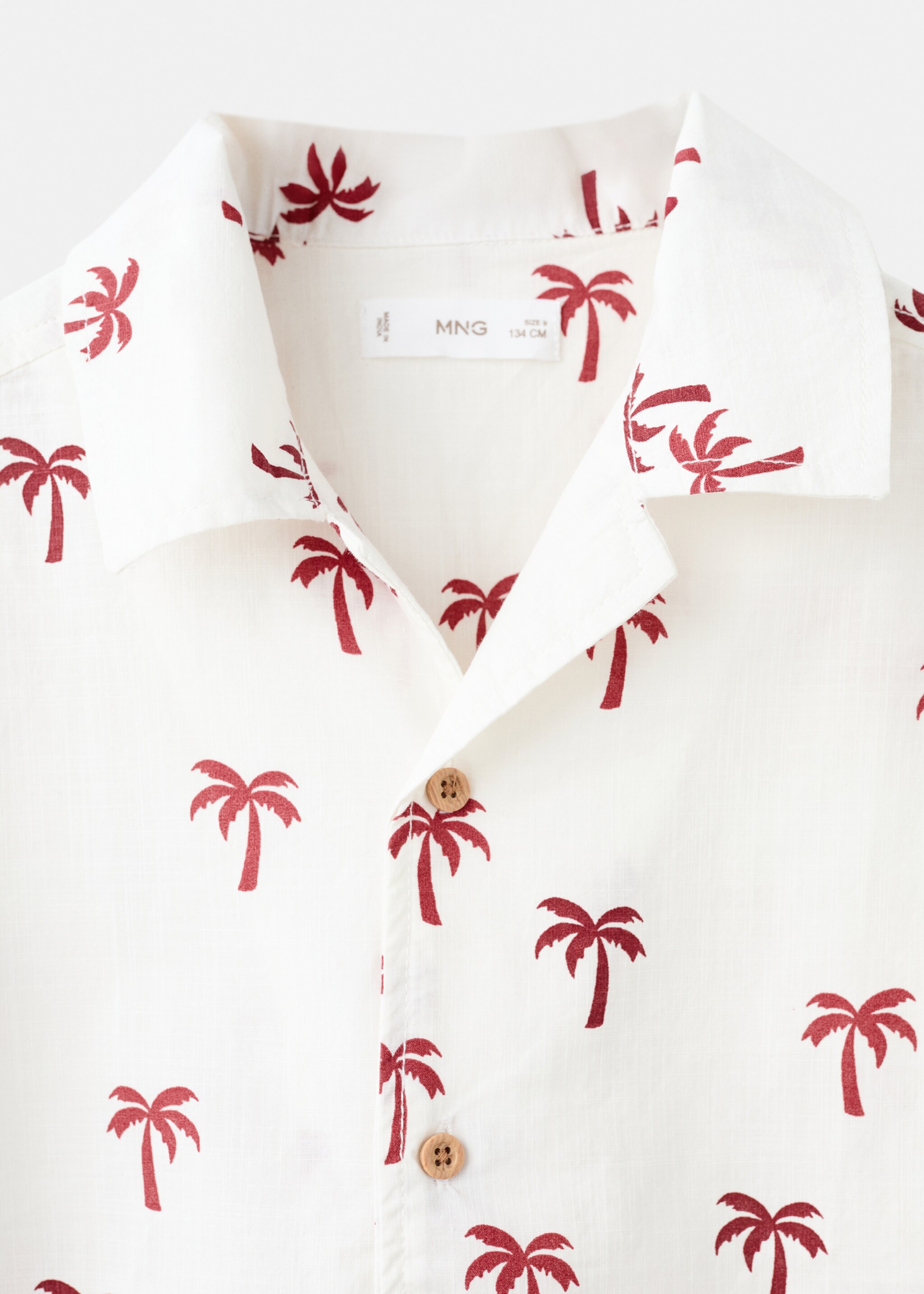 Palm trees design cotton shirt - Details of the article 8, Off White. Ref: 27051507-00.
