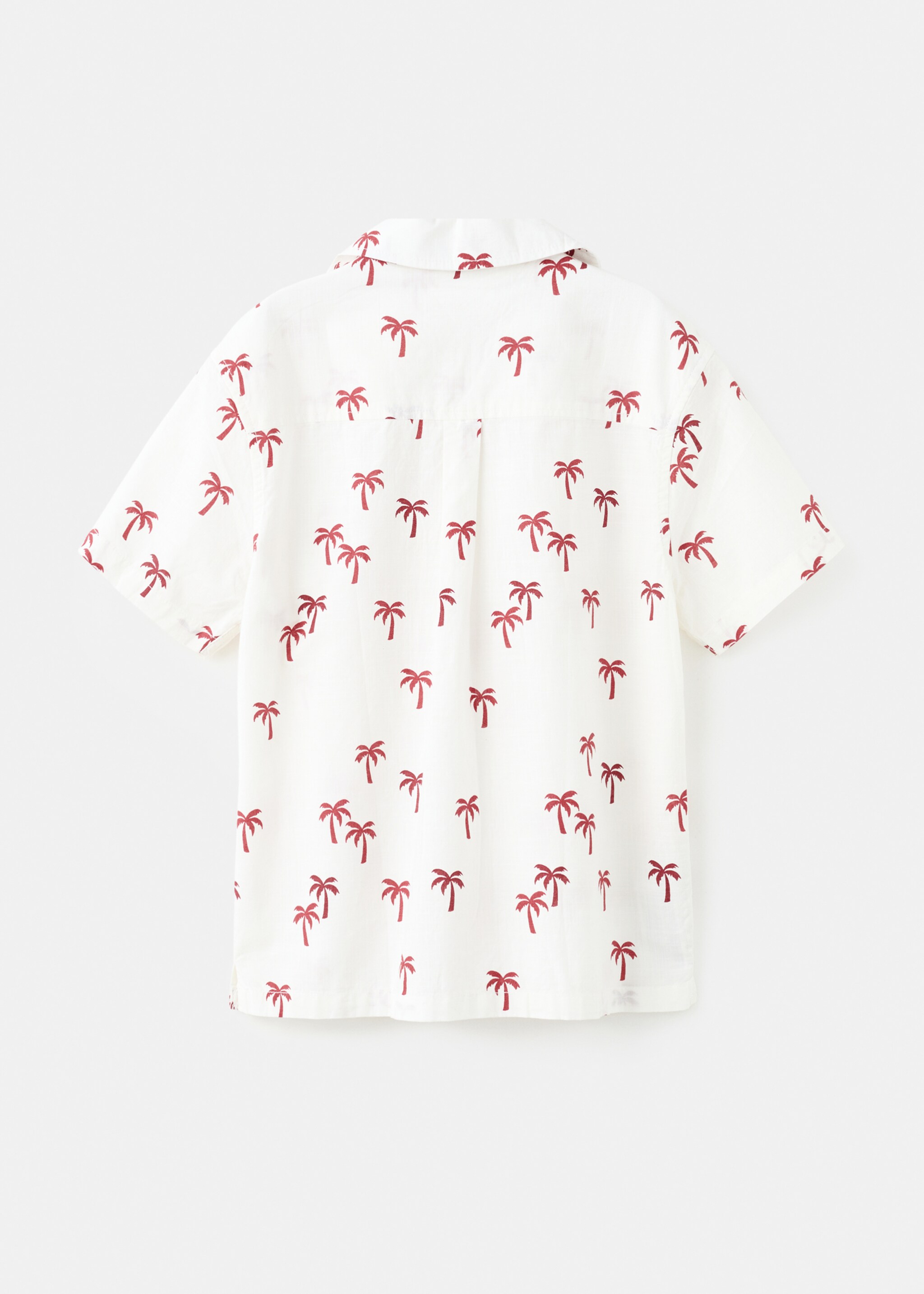 Palm trees design cotton shirt - Reverse of the article, Off White. Ref: 27051507-00.