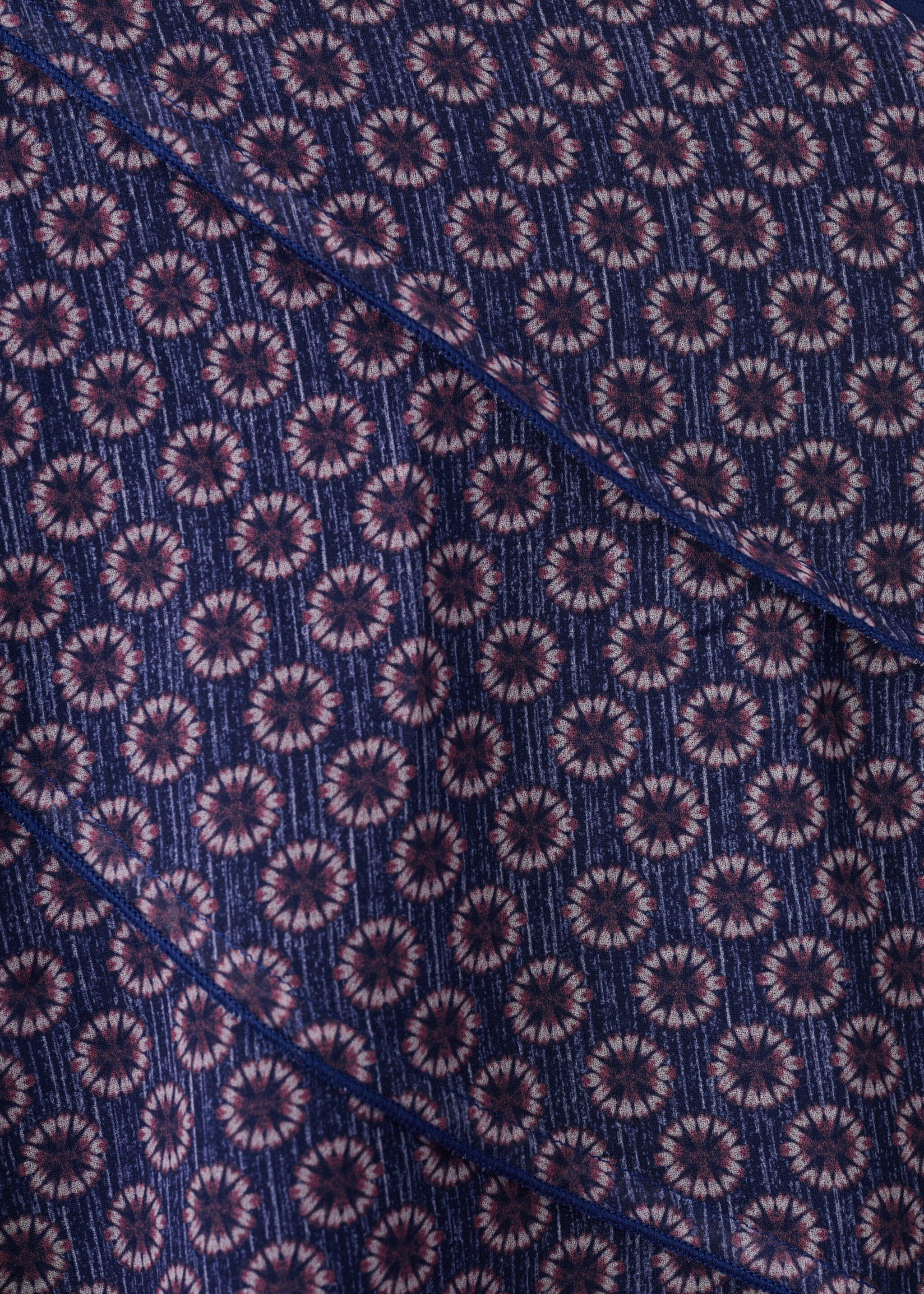 Asymmetrical printed blouse - Details of the article 0, Dark Navy. Ref: 27051511-00.
