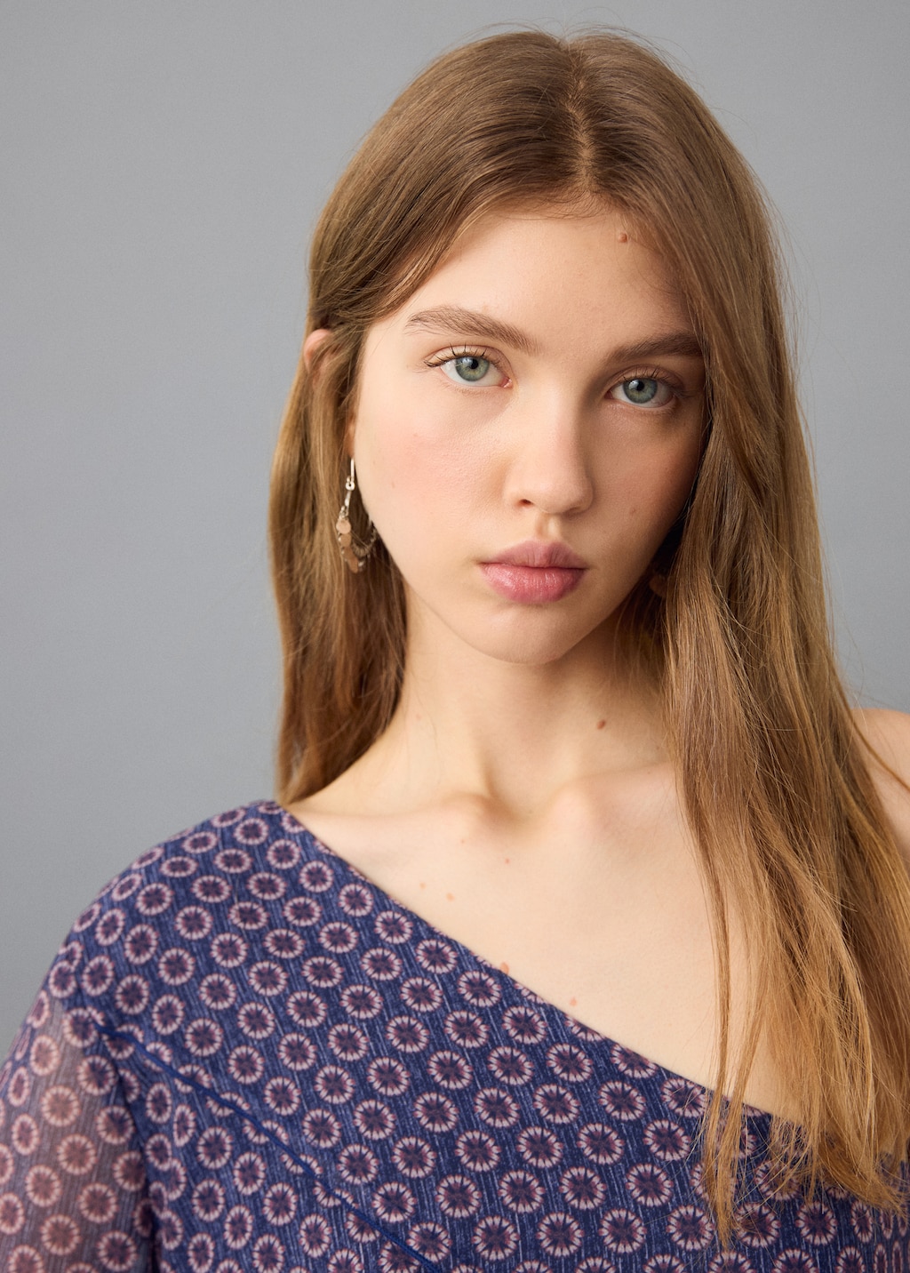 Asymmetrical printed blouse