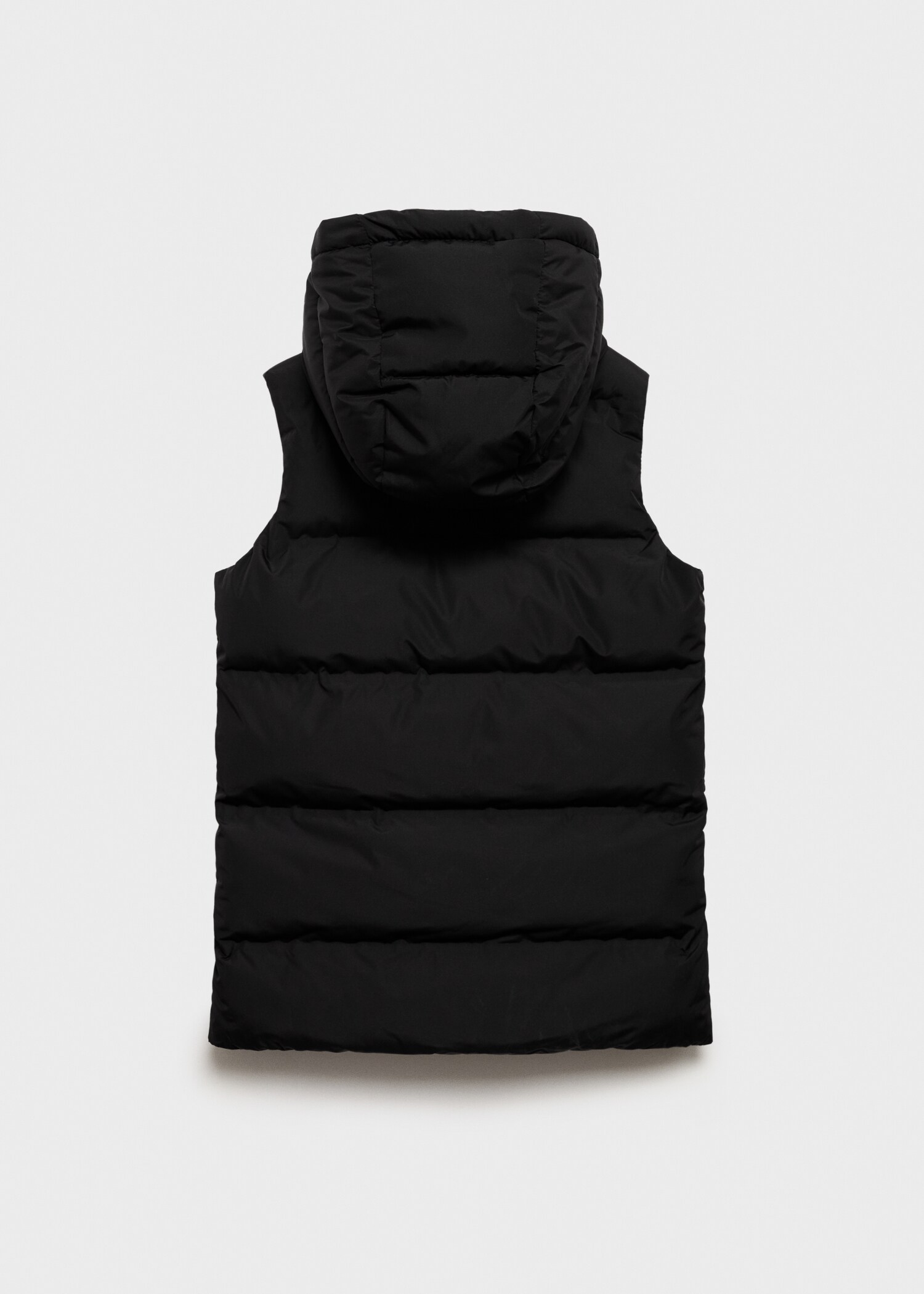 Quilted gilet with hood - Reverse of the article