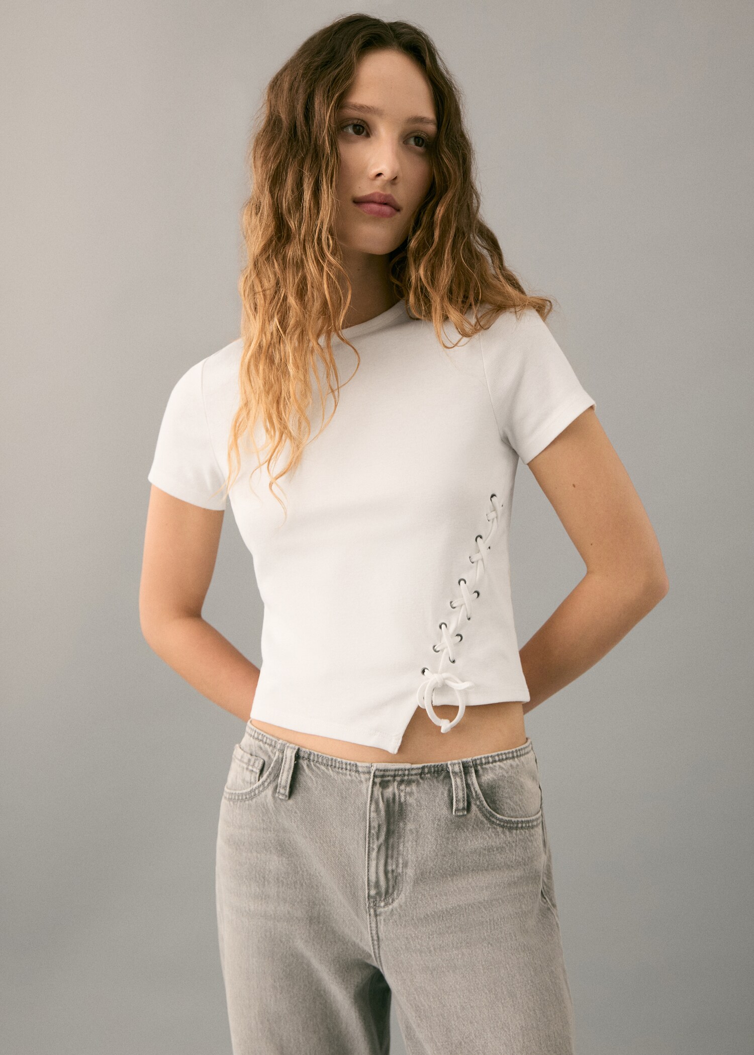 Μπλούζα με κορδόνι πλεγμένο - Μεσαίο πλάνο