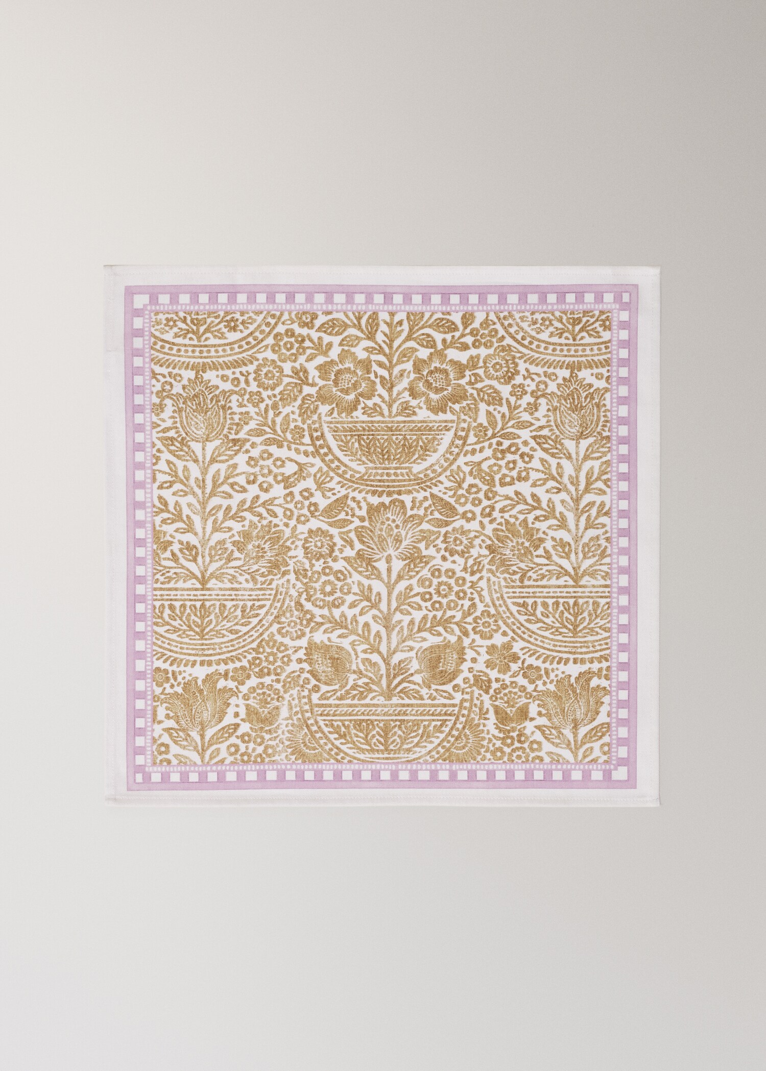 Csíkos pamutszalvéták virágos motívumokkal - Termék modell nélkül