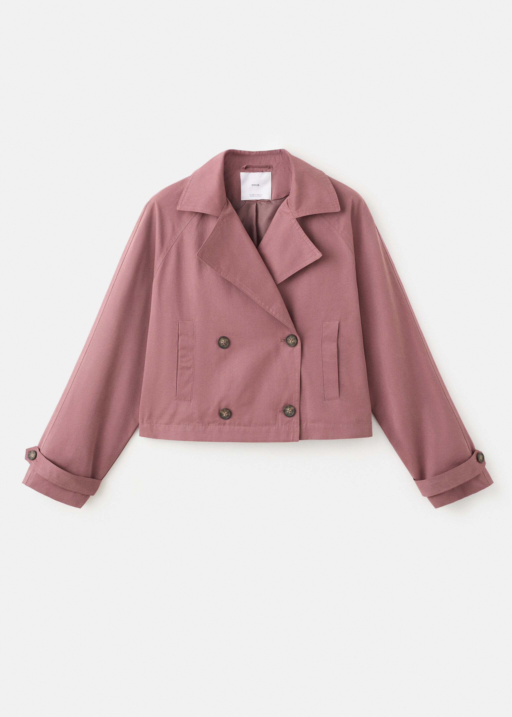 Short trench coat - Article without model, Pink. Ref: 27051518-00.