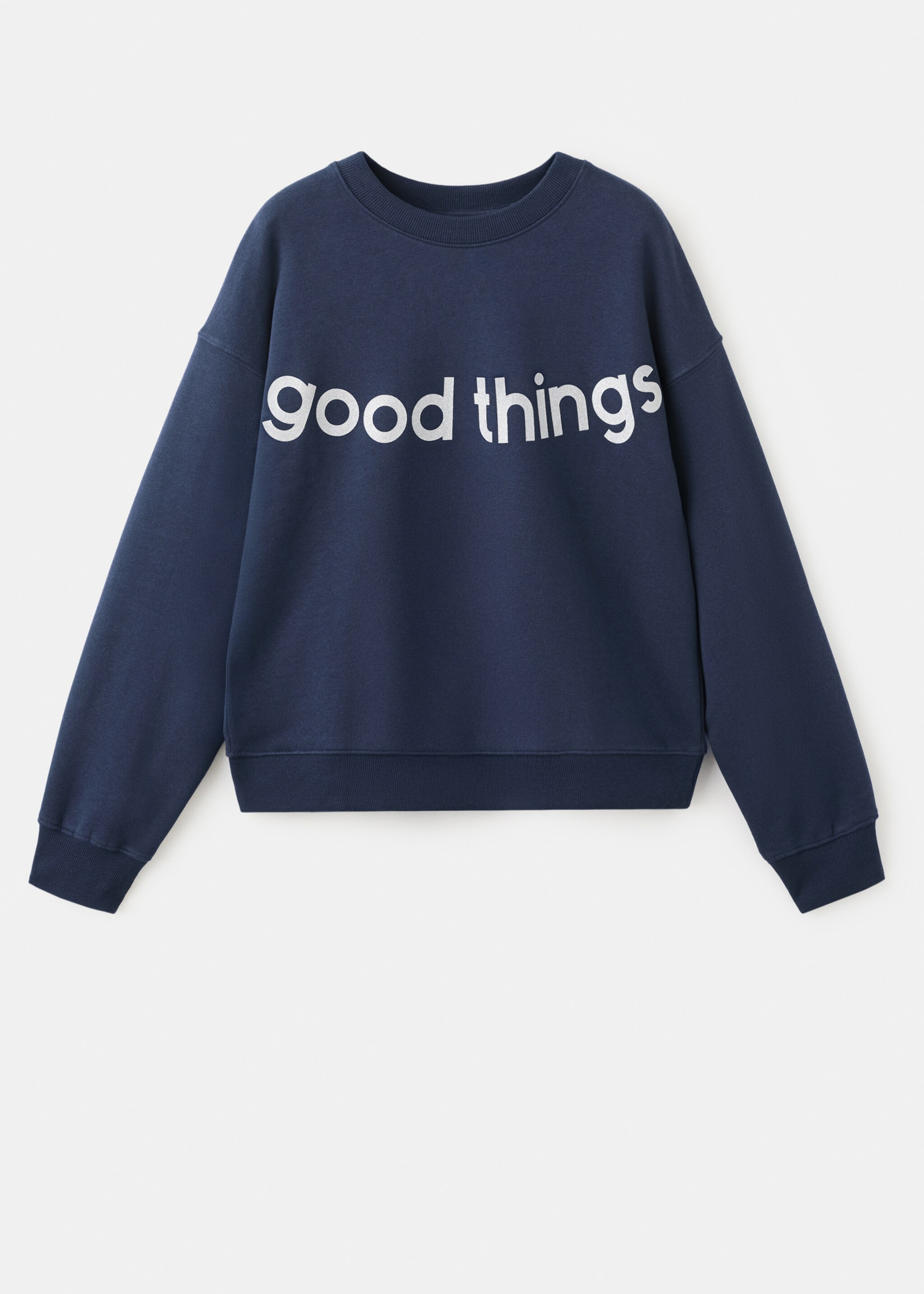 Dessuadora missatge purpurina - Article sense model, Blau marí. Ref: 27051520-00.