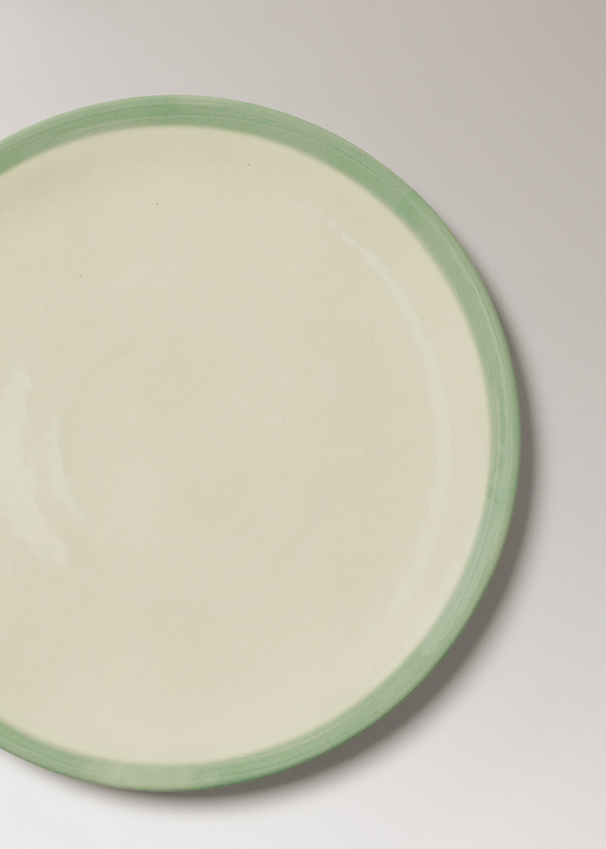 Assiette plate grès contraste - Détail de l'article 1, Bleu pétrole. Ref: 27051523-00.