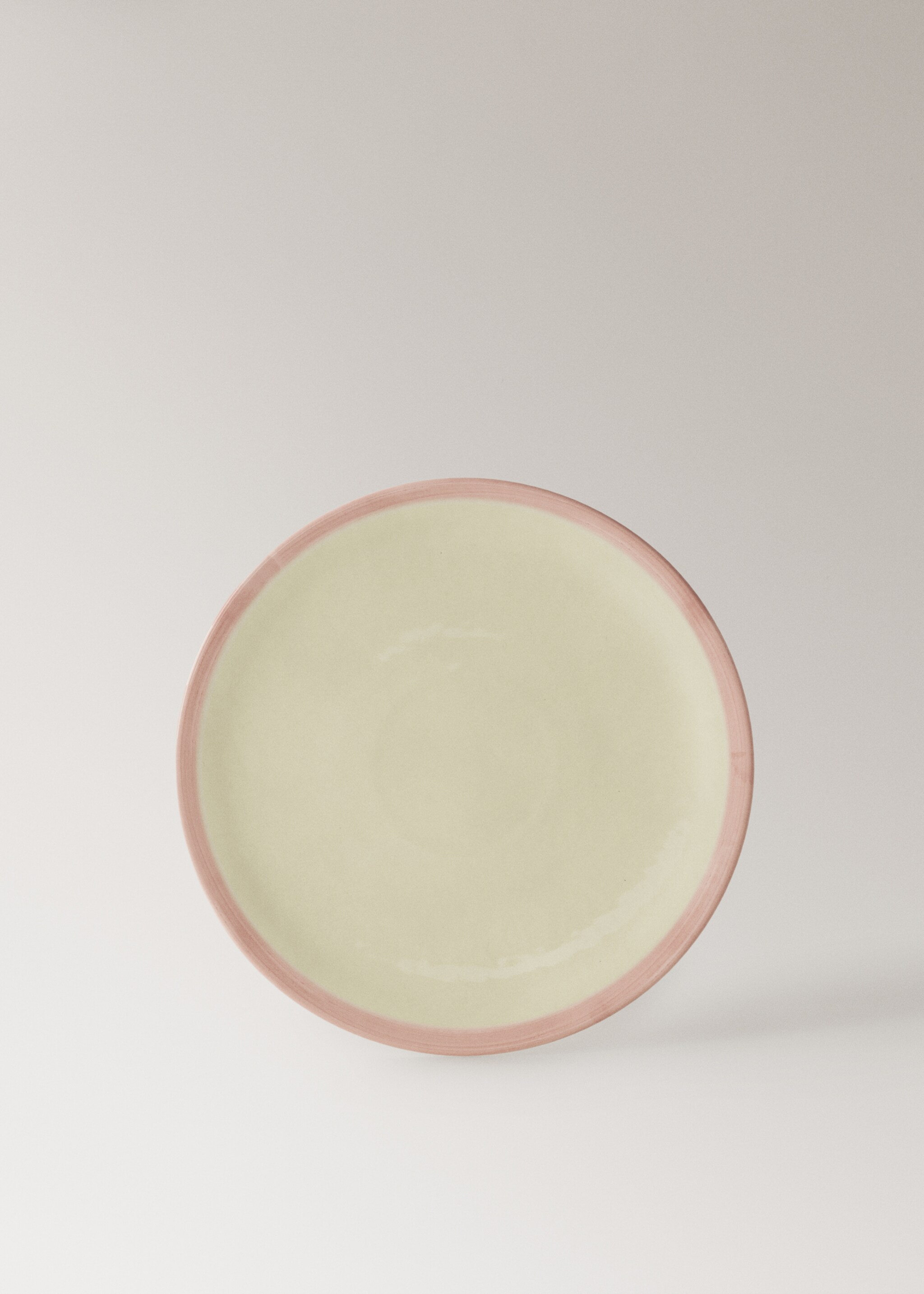 Assiette plate grès contraste - Article sans modèle, Rose pâle. Ref: 27051523-00.