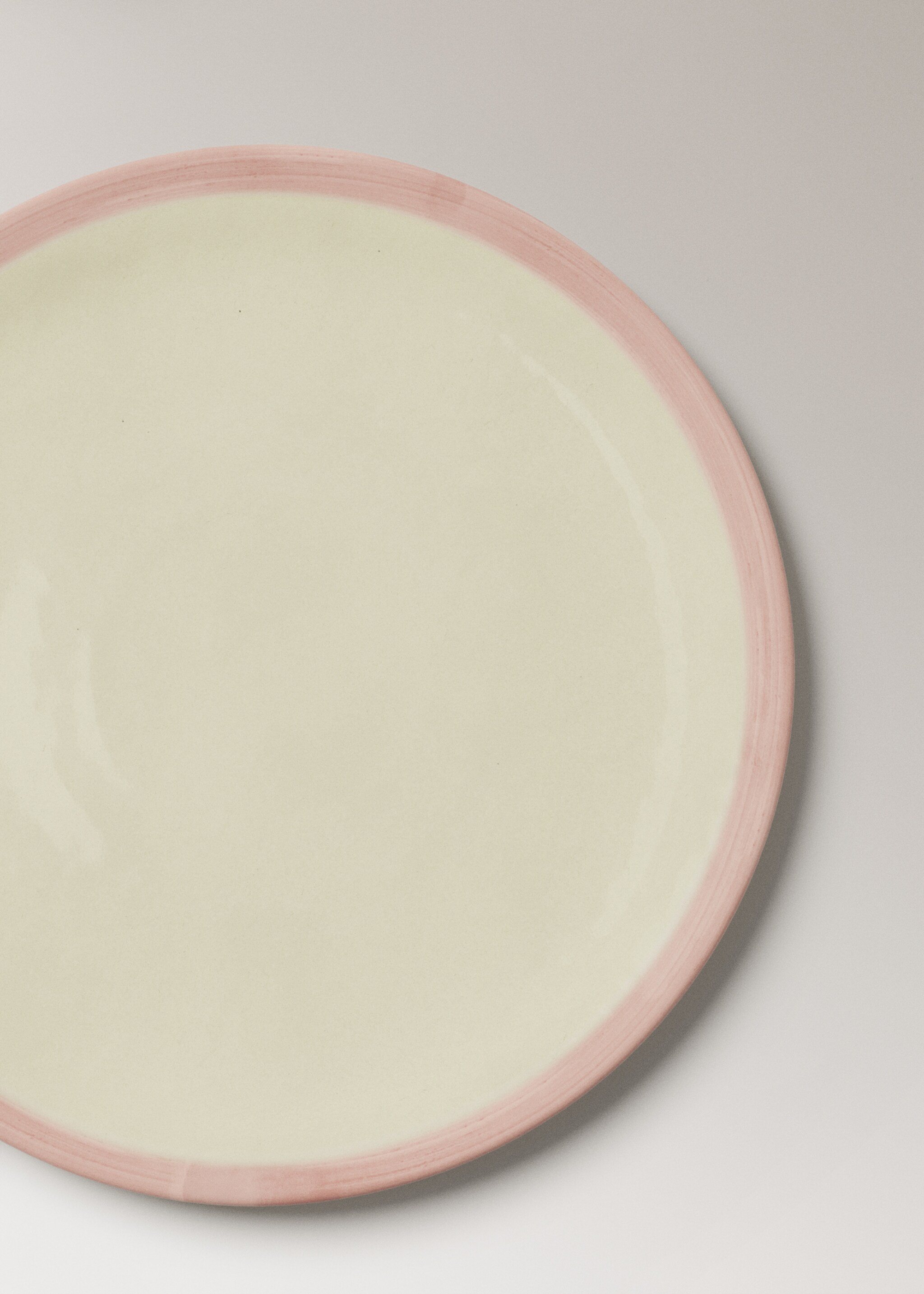 Assiette plate grès contraste - Détail de l'article 1, Rose pâle. Ref: 27051523-00.