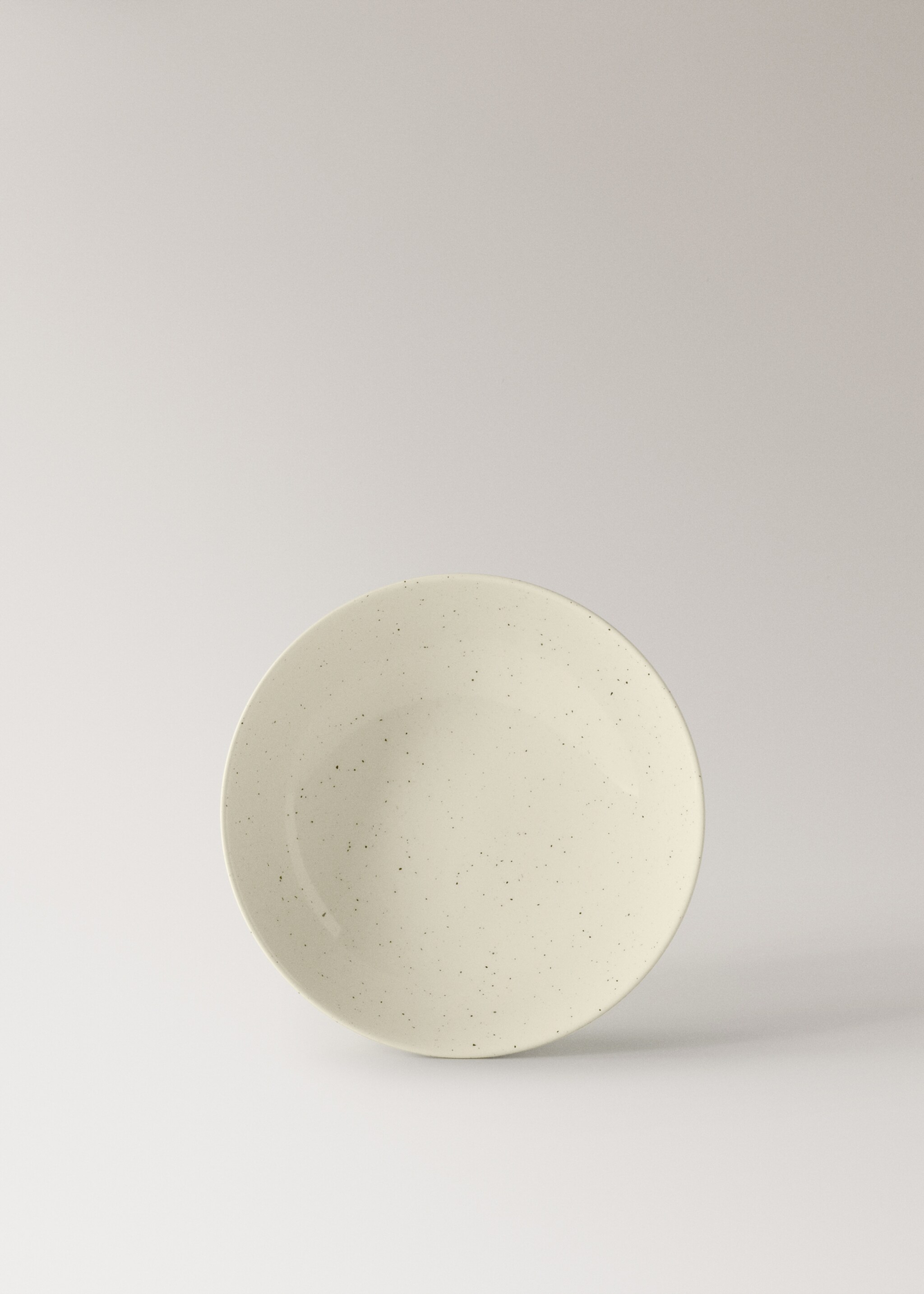 Deep stoneware plate with spots - Article without model, Off White. Ref: 27051525-00.