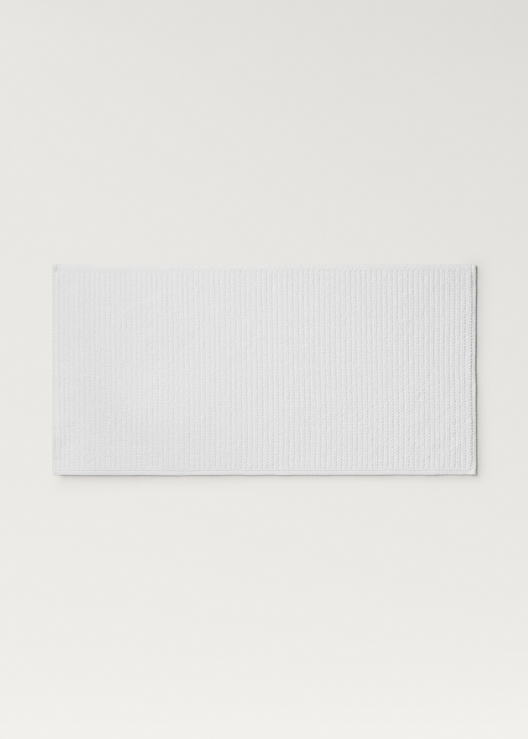 Βαμβακερό ανάγλυφο χαλί μπάνιου διπλής όψης - Προϊόν χωρίς μοντέλο, Λευκό. Ref: 27051528-00.