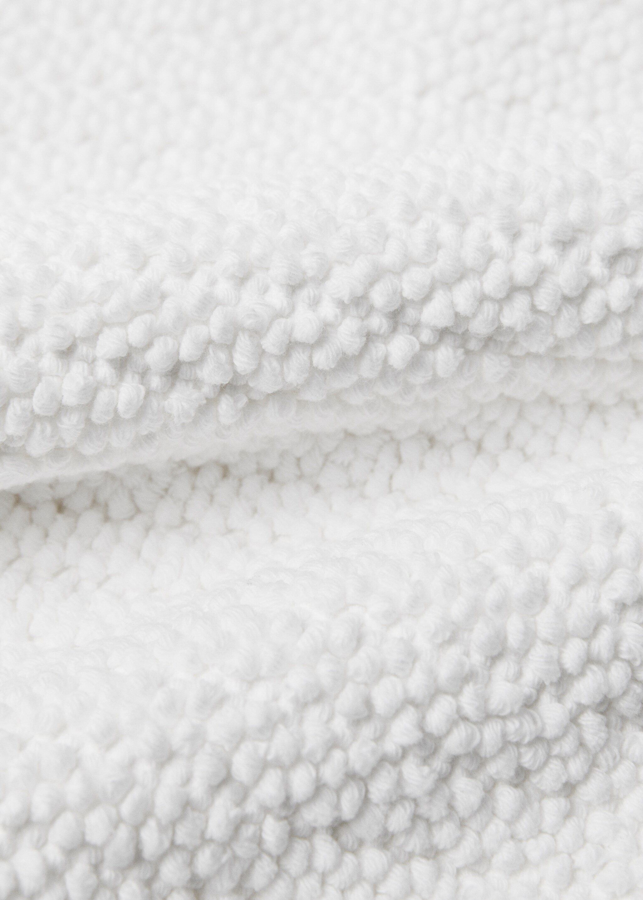 Βαμβακερό ανάγλυφο χαλί μπάνιου διπλής όψης - Λεπτομέρεια του προϊόντος 2, Λευκό. Ref: 27051528-00.