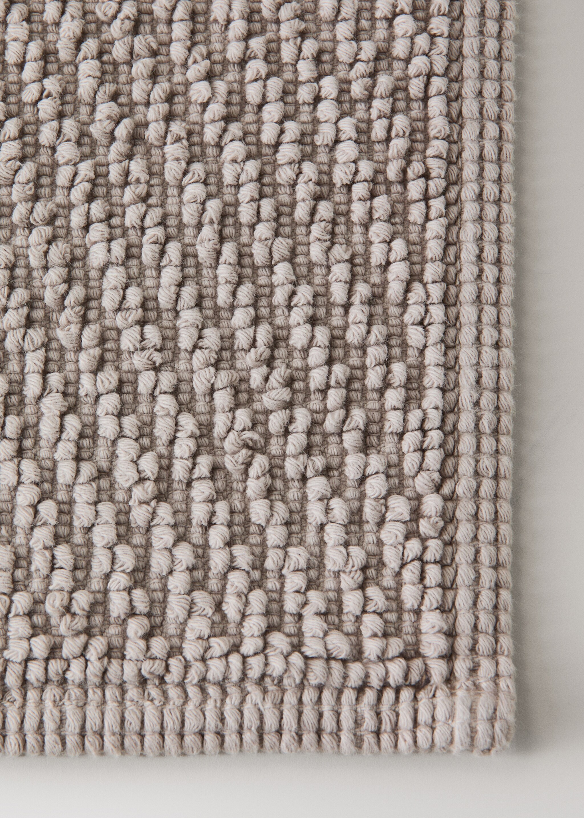 Waffle cotton looped bath mat - Details of the article 1, Beige. Ref: 27051530-00.