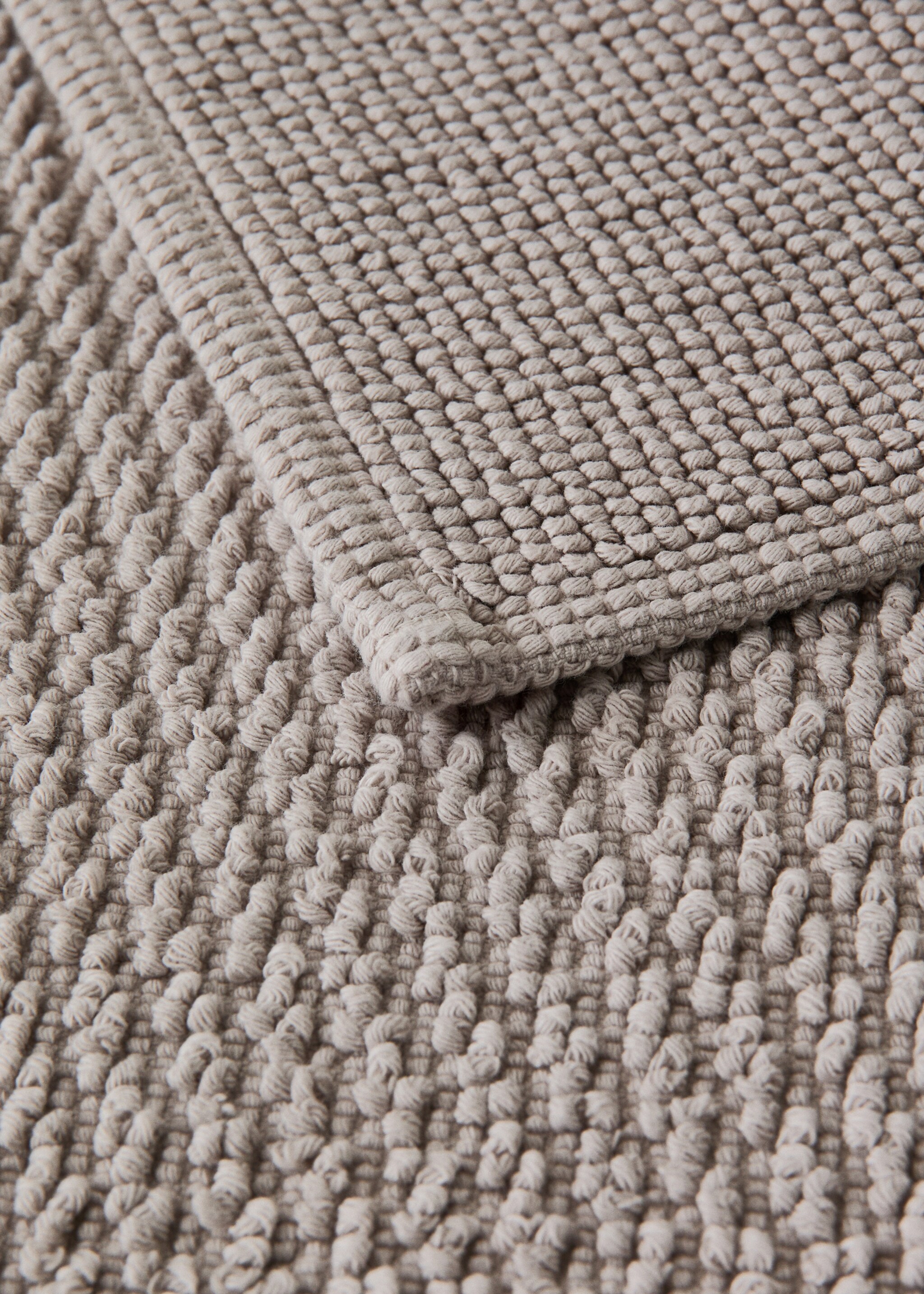 Waffle cotton looped bath mat - Details of the article 2, Beige. Ref: 27051530-00.