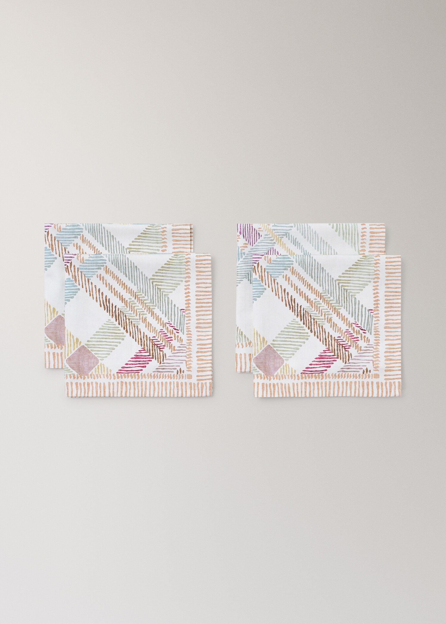 Mehrfarbige bedruckte Baumwollservietten - Detail des Artikels 1