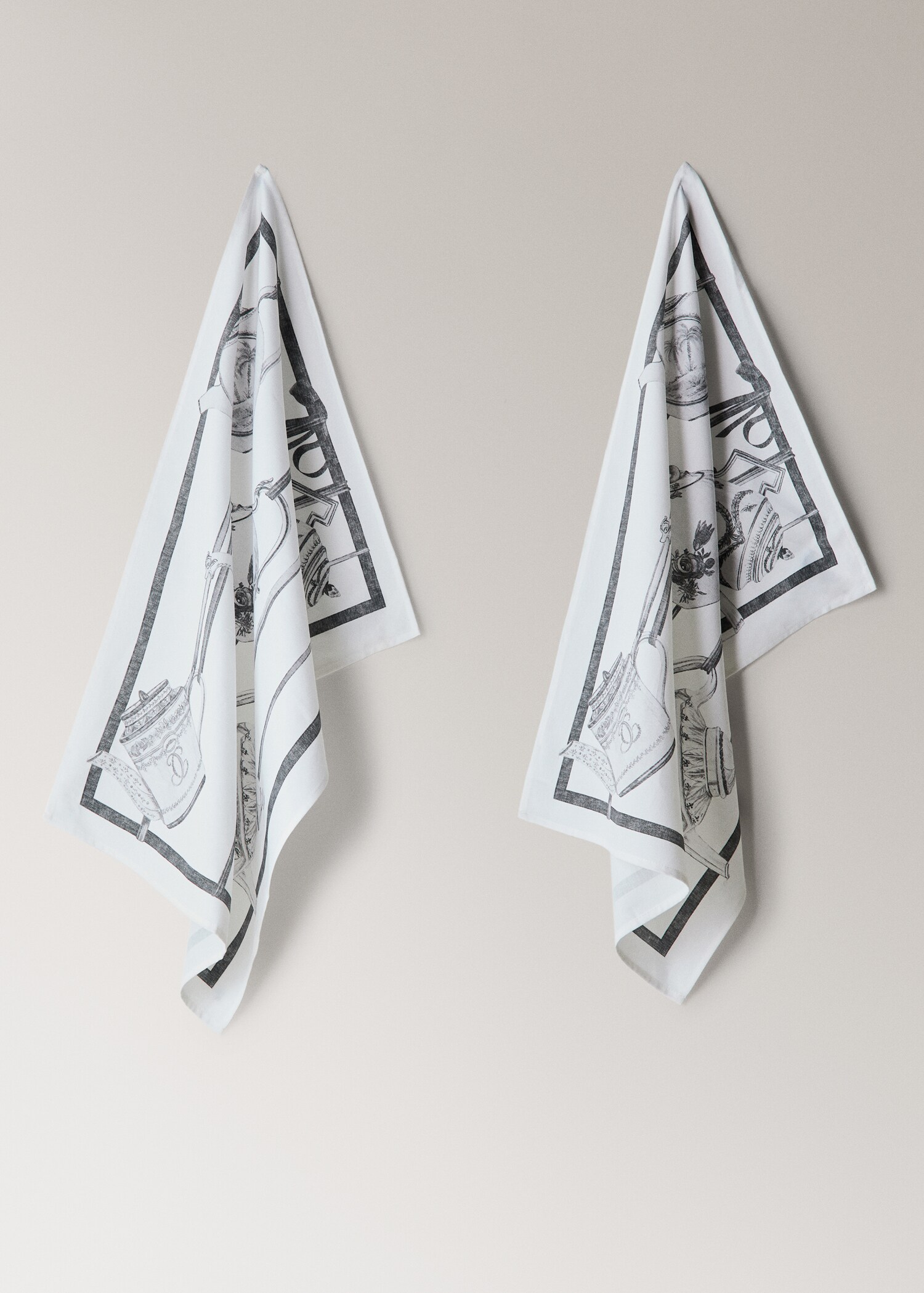 Kitchen towels with cup print - Article without model
