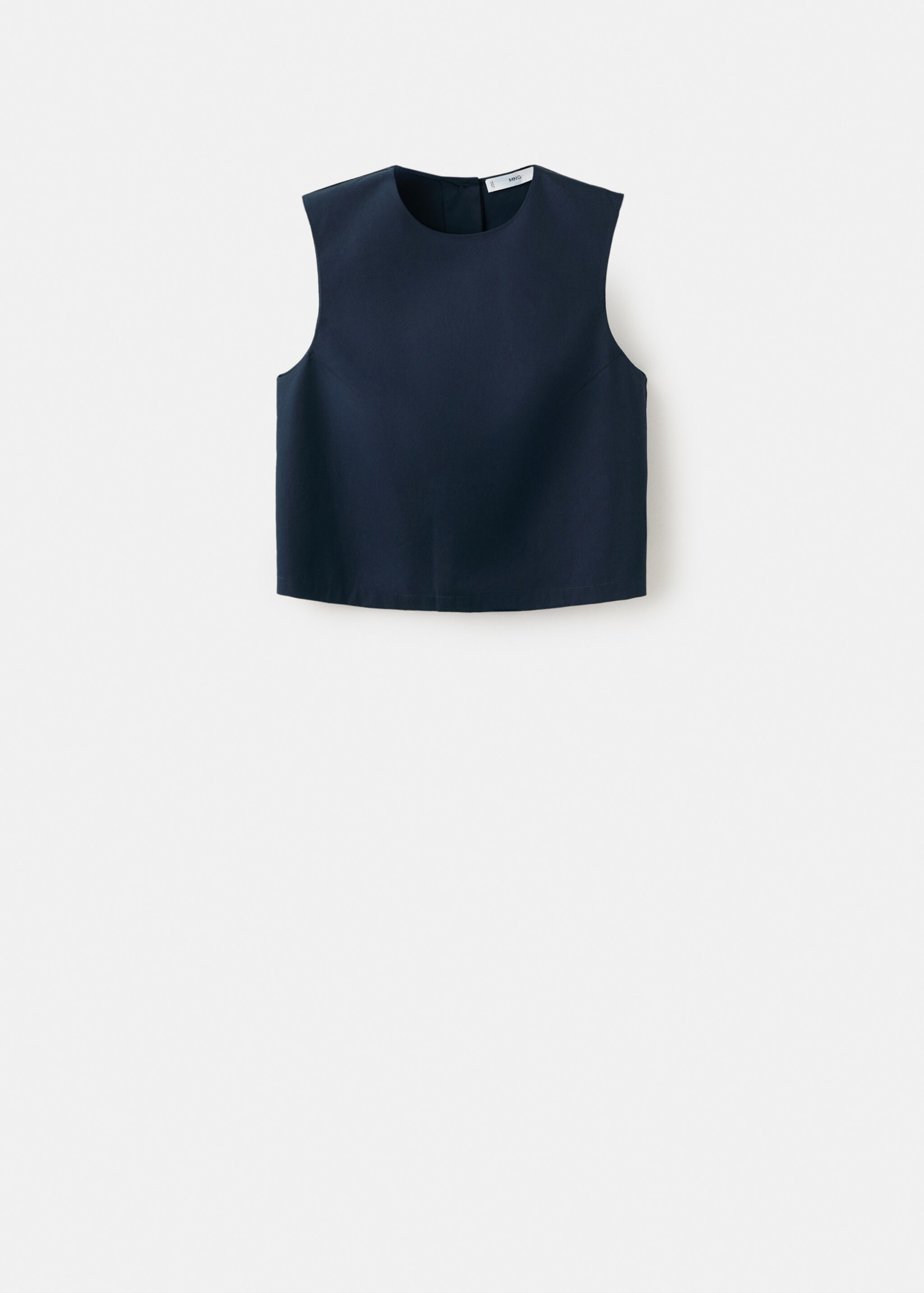 Buttoned crop top - Article without model, Navy. Ref: 27052538-00.