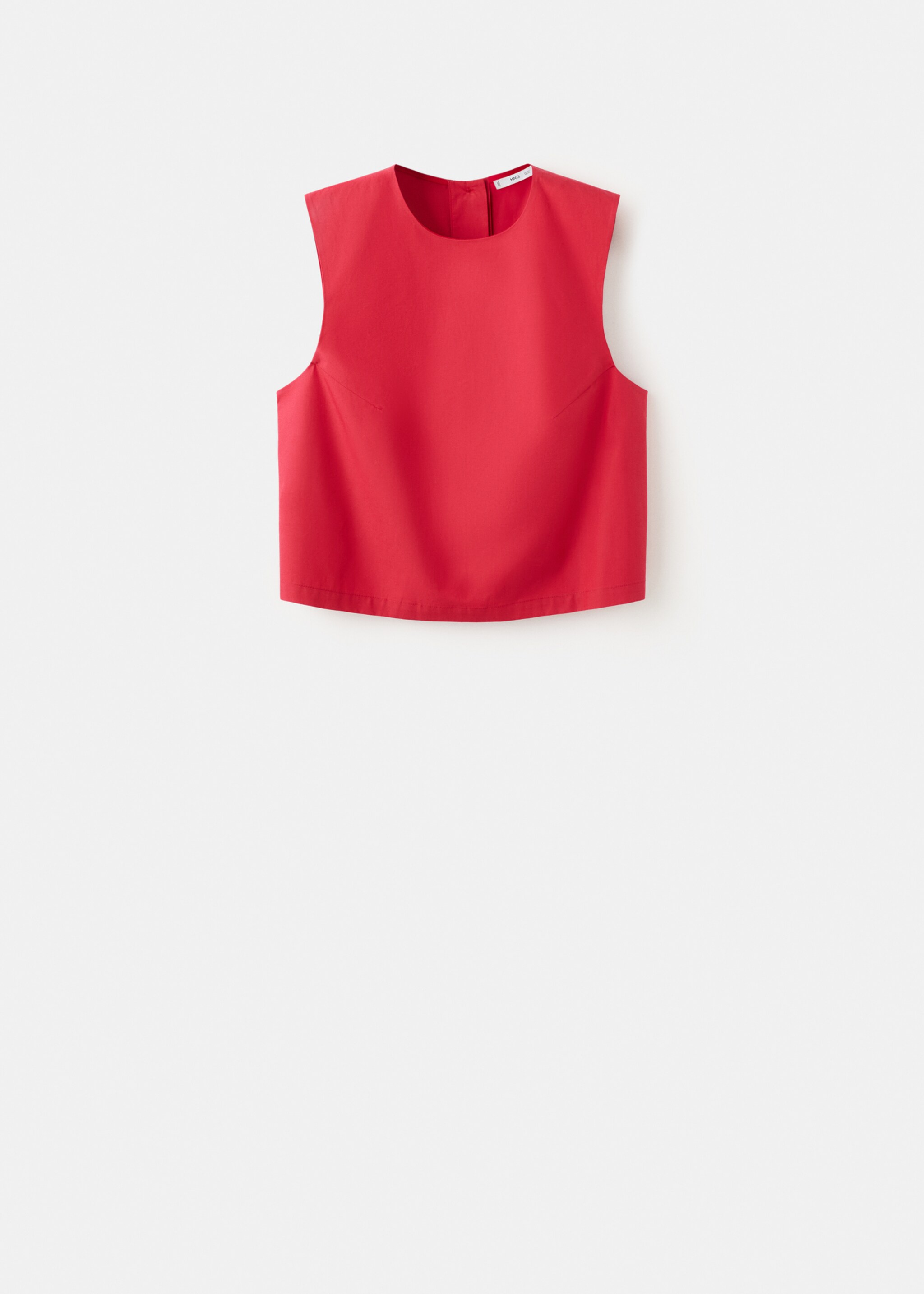 Buttoned crop top - Article without model, Red. Ref: 27052538-00.