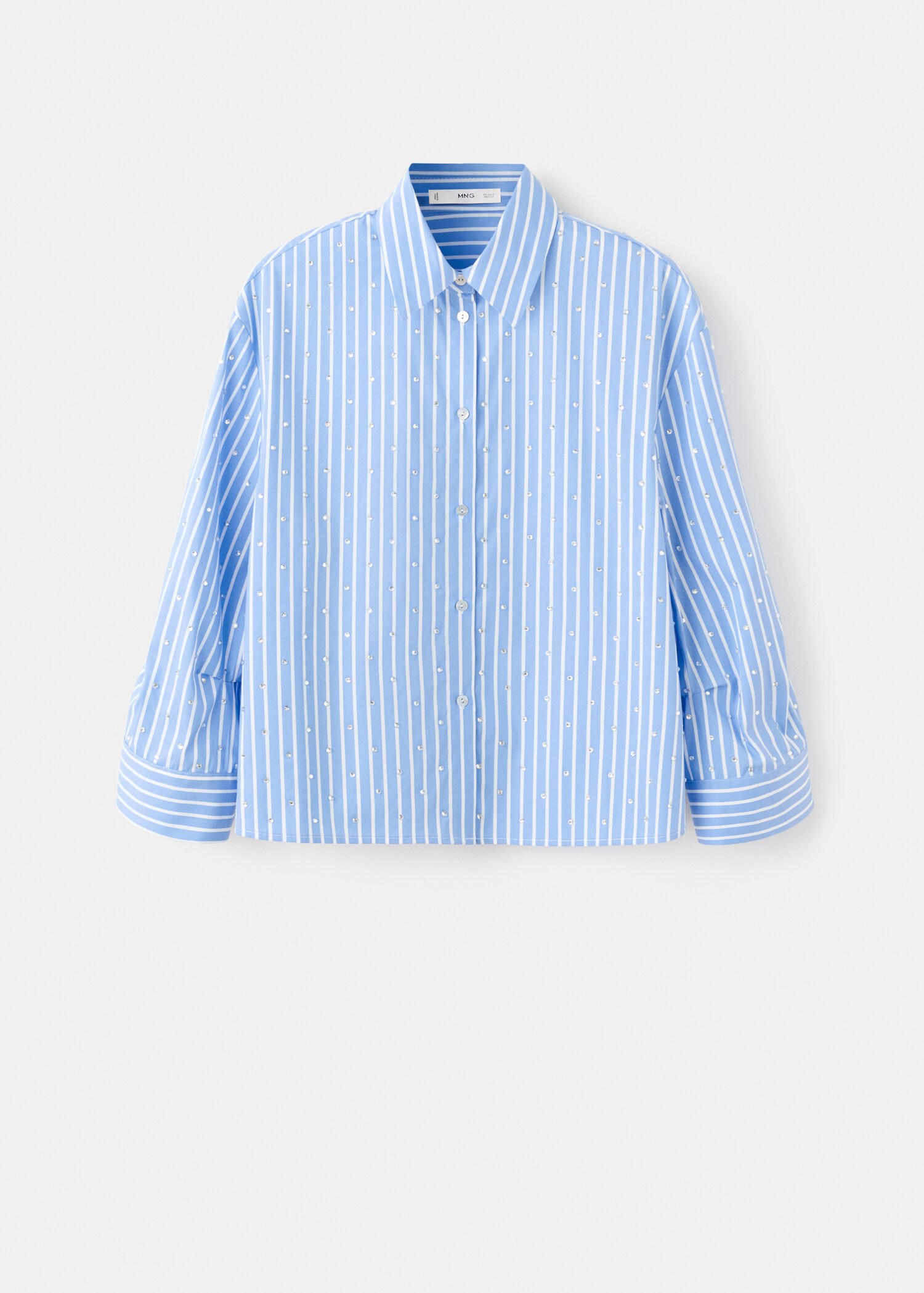 Striped crop blouse with strass - Article without model