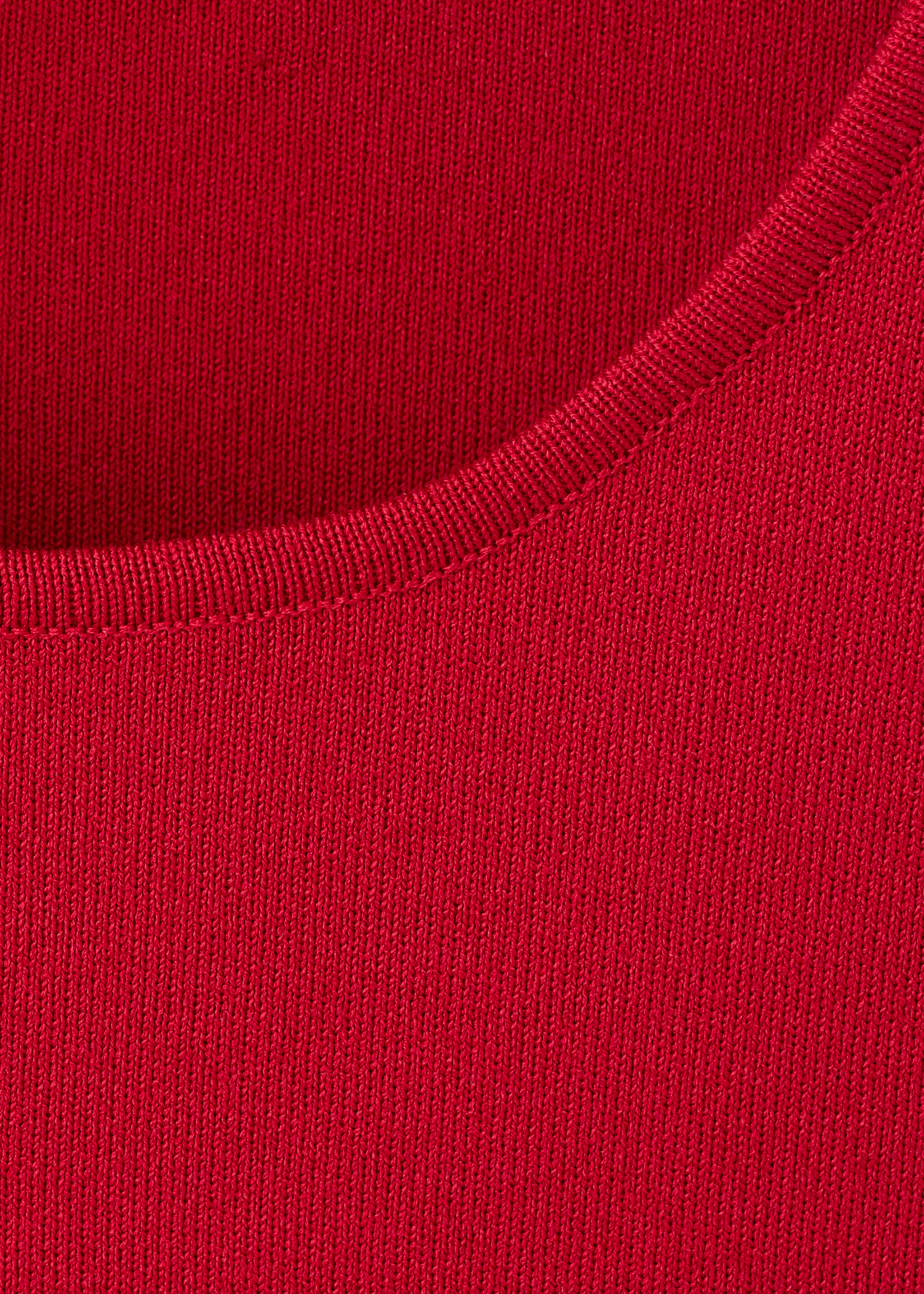 Knitted top with side buttons - Details of the article 0, Red. Ref: 27052540-00.