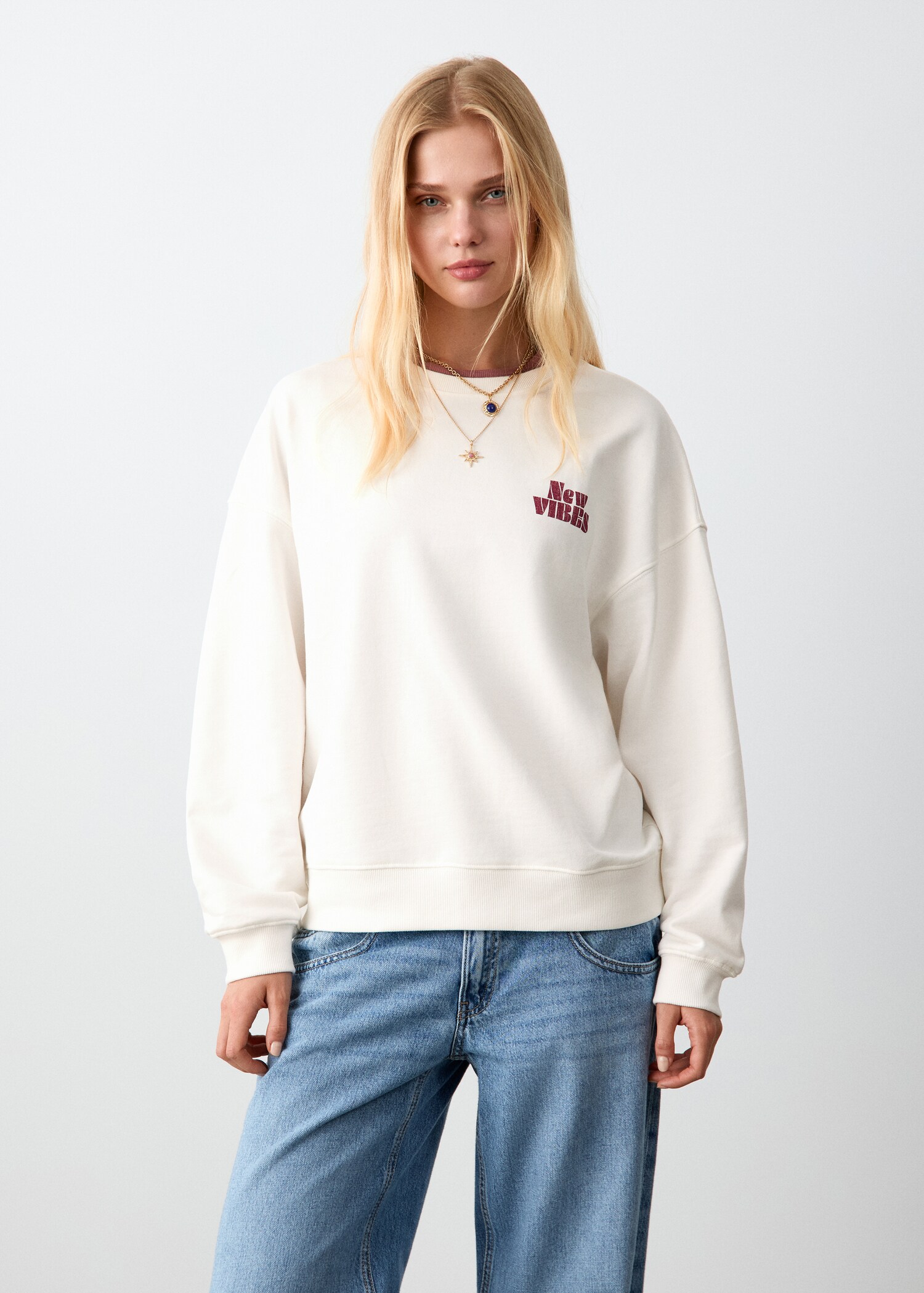 Printed cotton sweatshirt - Medium plane