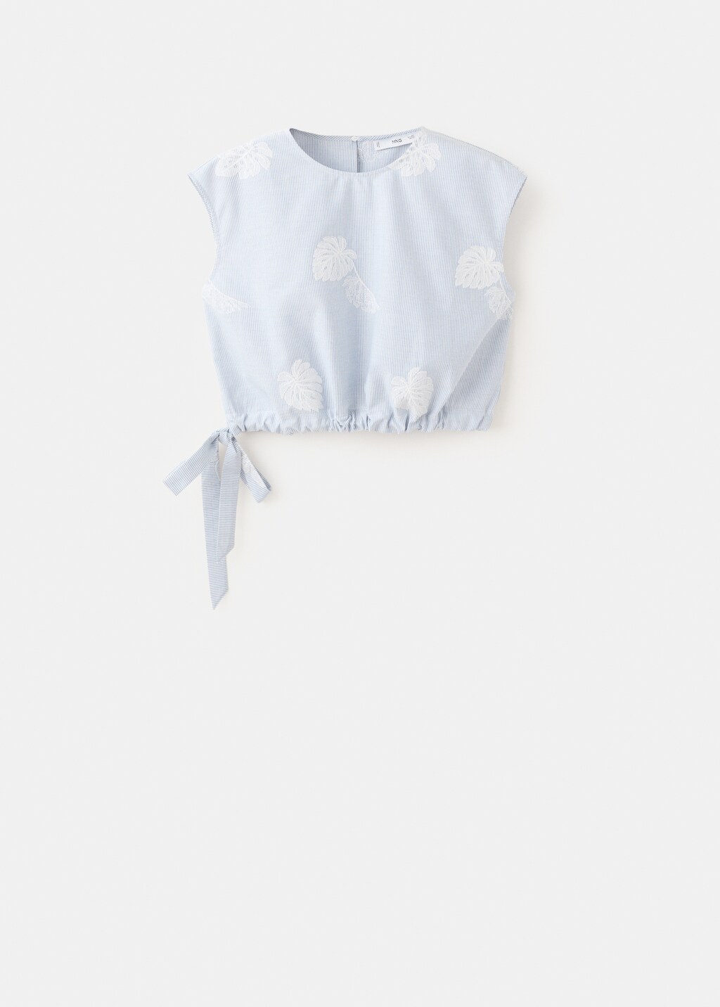 Embroidered striped top - image 4