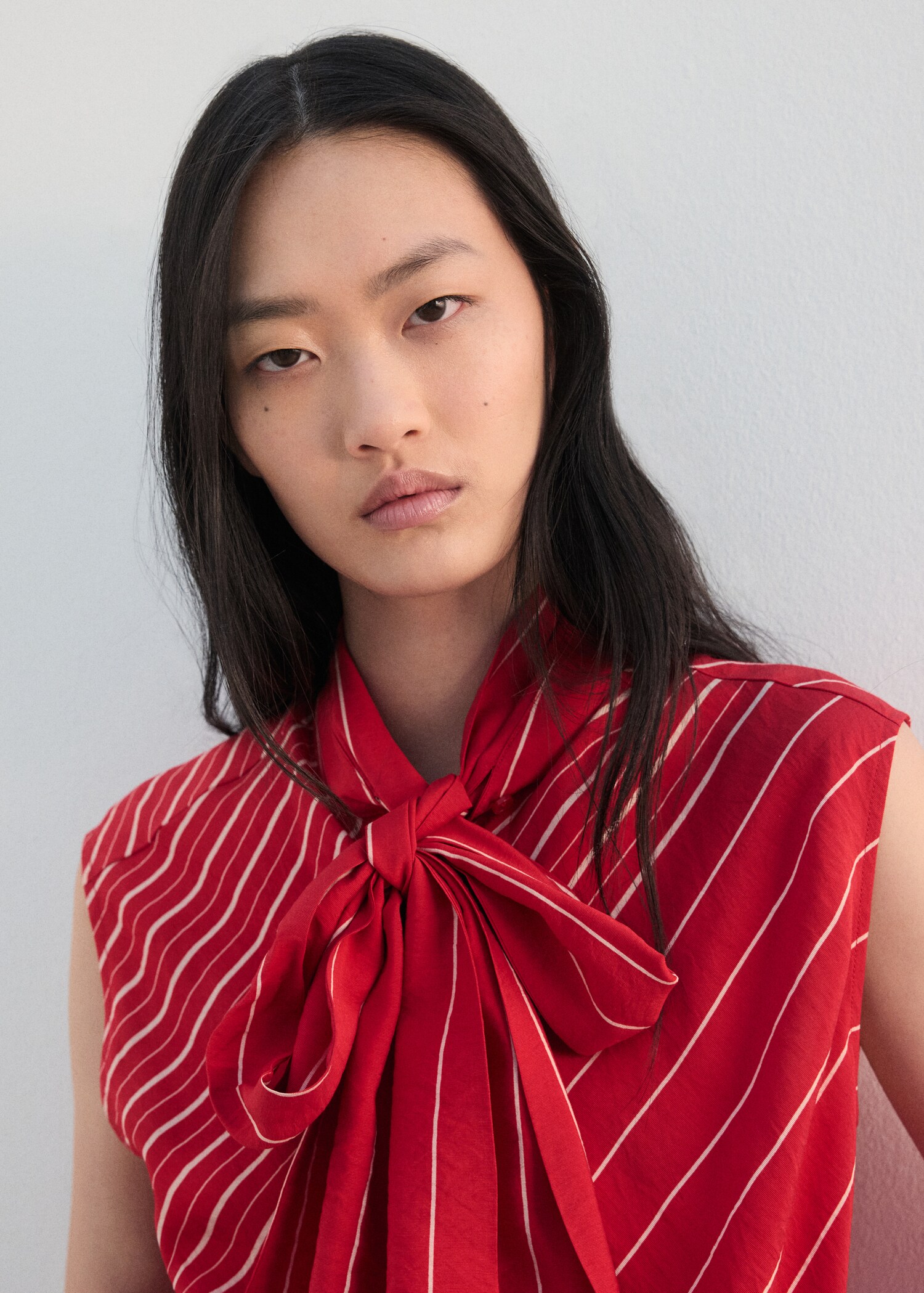 Striped blouse with scarf - Details of the article 1