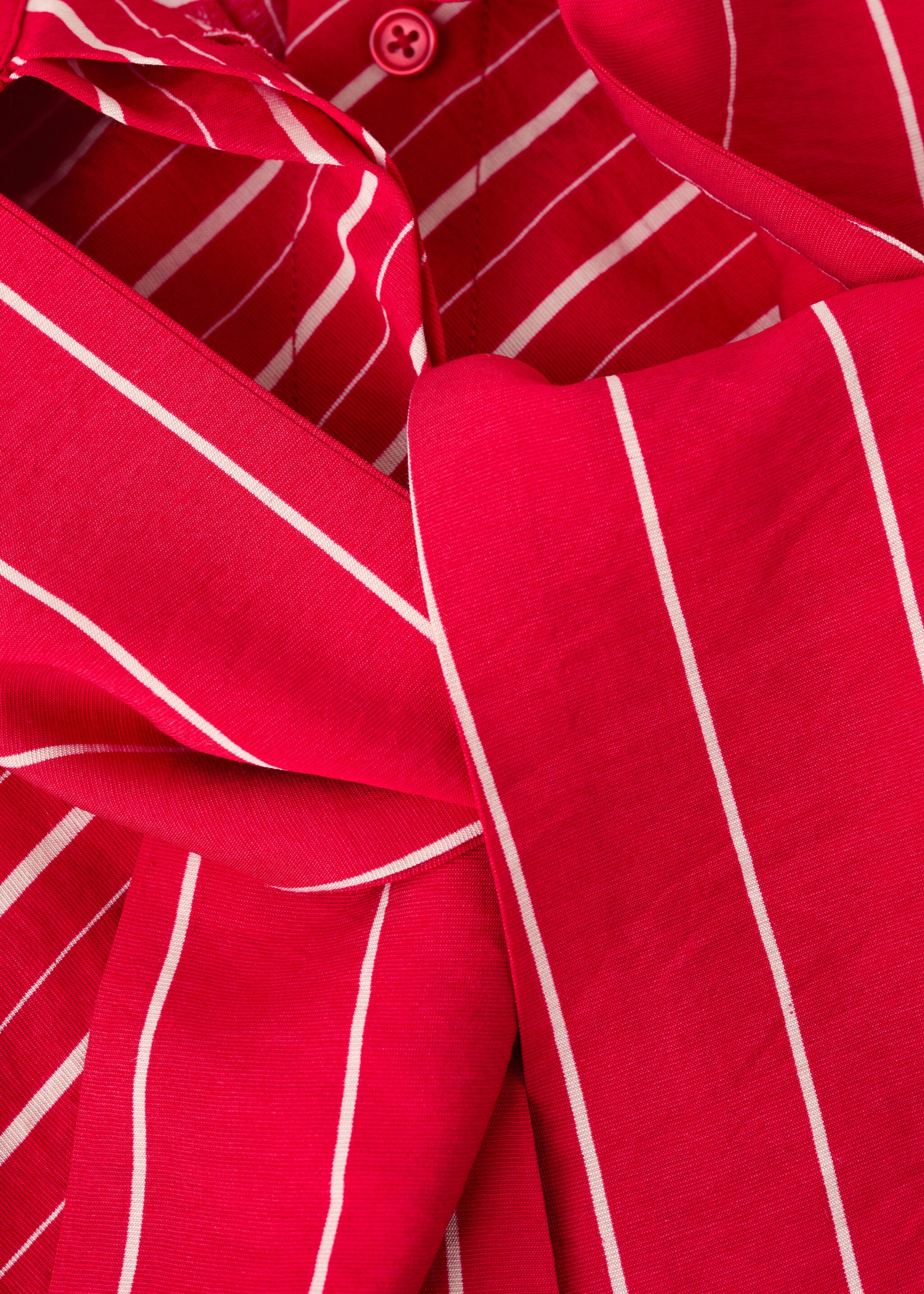 Striped blouse with scarf - Details of the article 8, Red. Ref: 27052547-00.