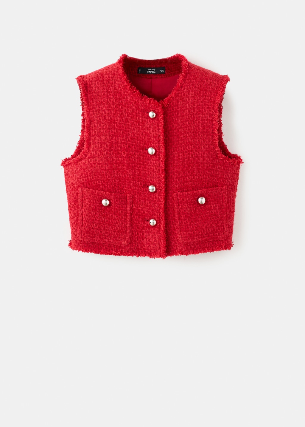 Tweed vest with buttons - image 5