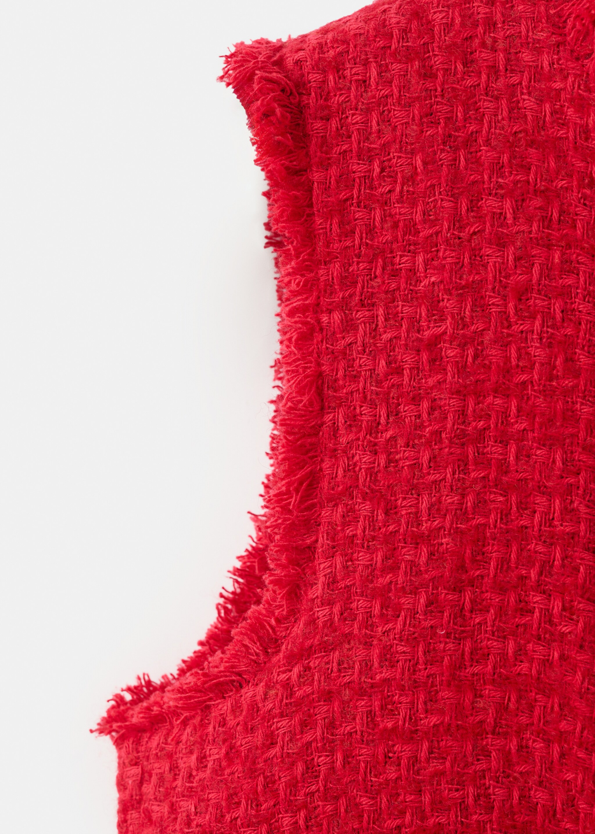 Tweed waistcoat with buttons - Details of the article 0, Red. Ref: 27052548-00.