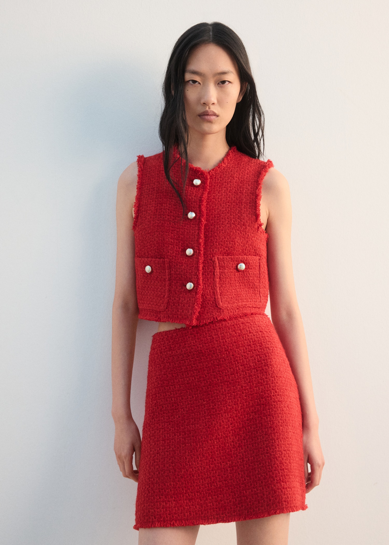 Tweed waistcoat with buttons - Details of the article 2