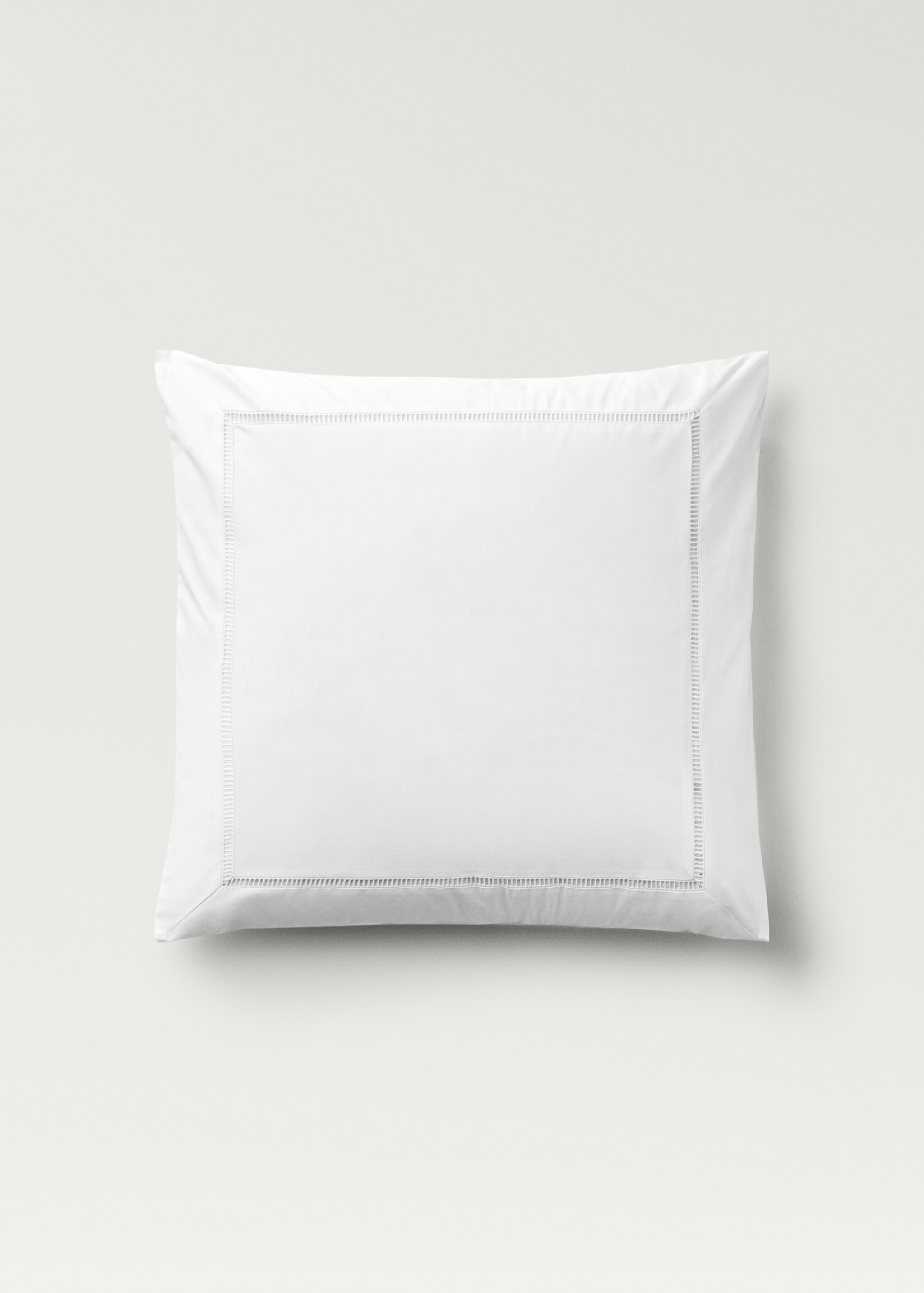 Two cotton percale hemstitched pillowcases 60x60 cm - Article without model, White. Ref: 27052892-00.